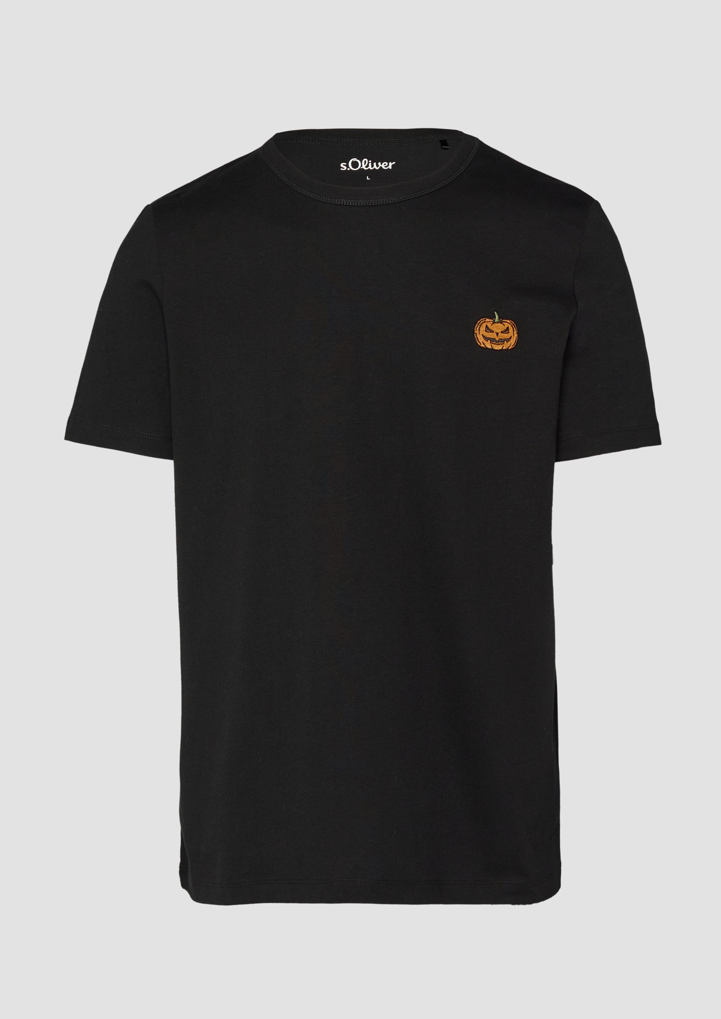 Thumbnail - s.Oliver - T-Shirt mit Halloween-Stickerei, Herren, schwarz