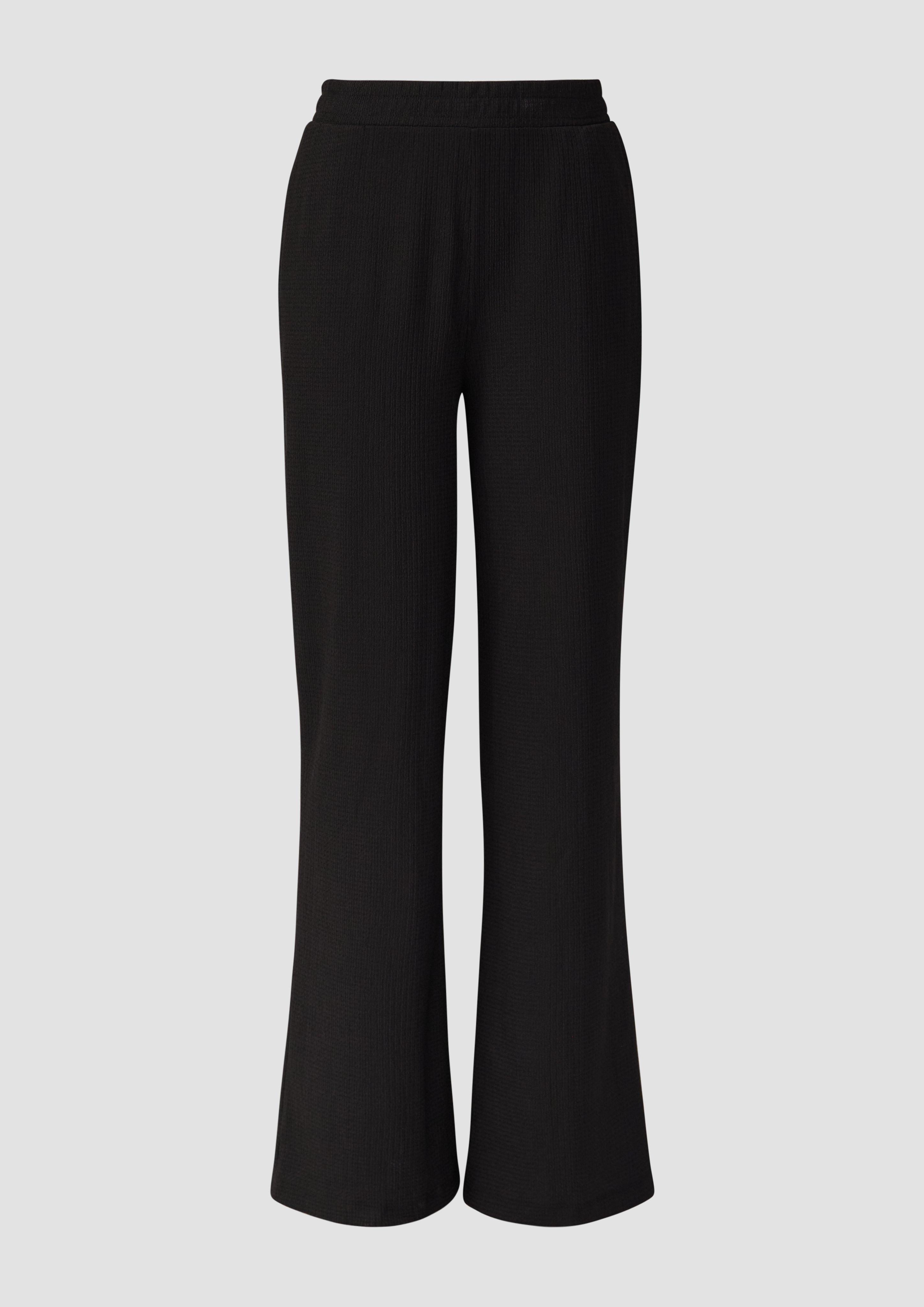 s.Oliver - Strukturierte Jerseyhose mit Elastikbund, Damen, schwarz