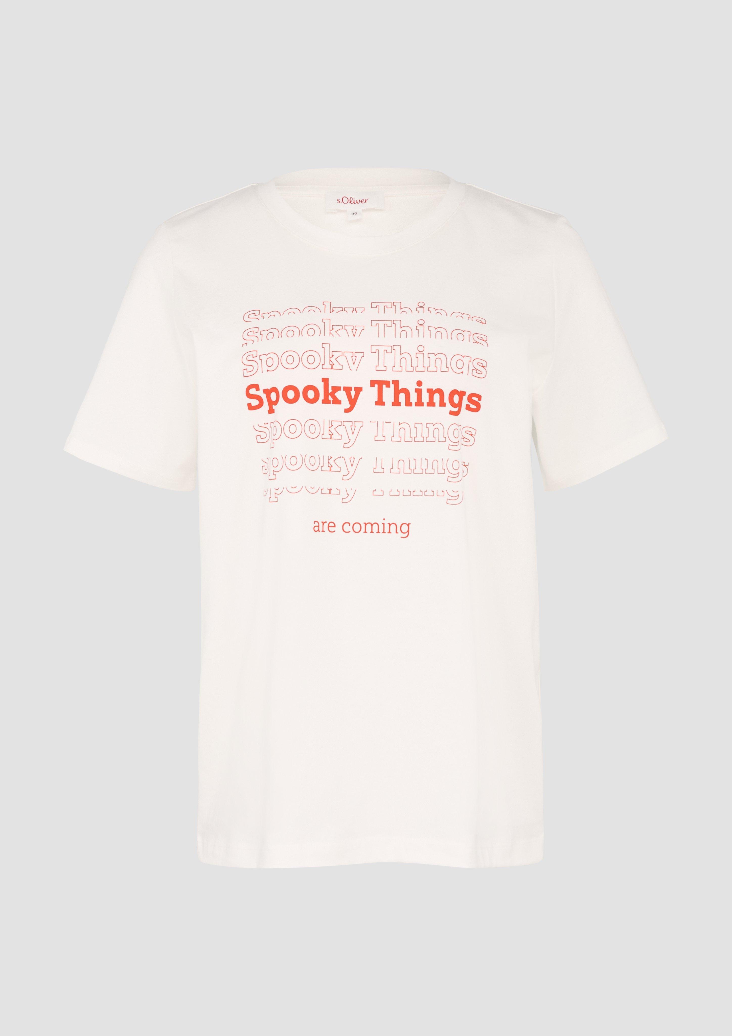 s.Oliver - T-Shirt mit Halloween-Motiv, Damen, creme