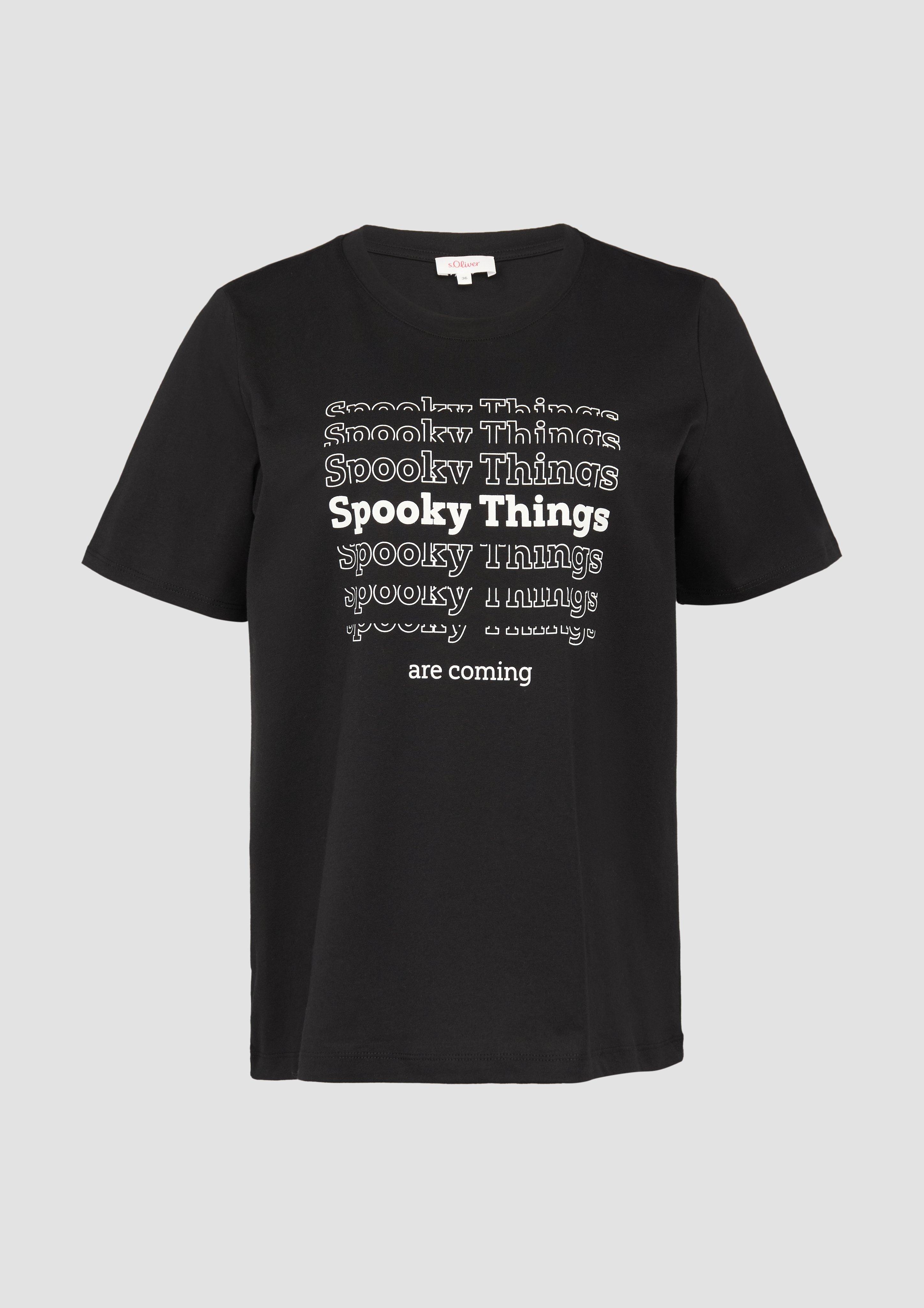 s.Oliver - T-Shirt mit Halloween-Motiv, Damen, schwarz