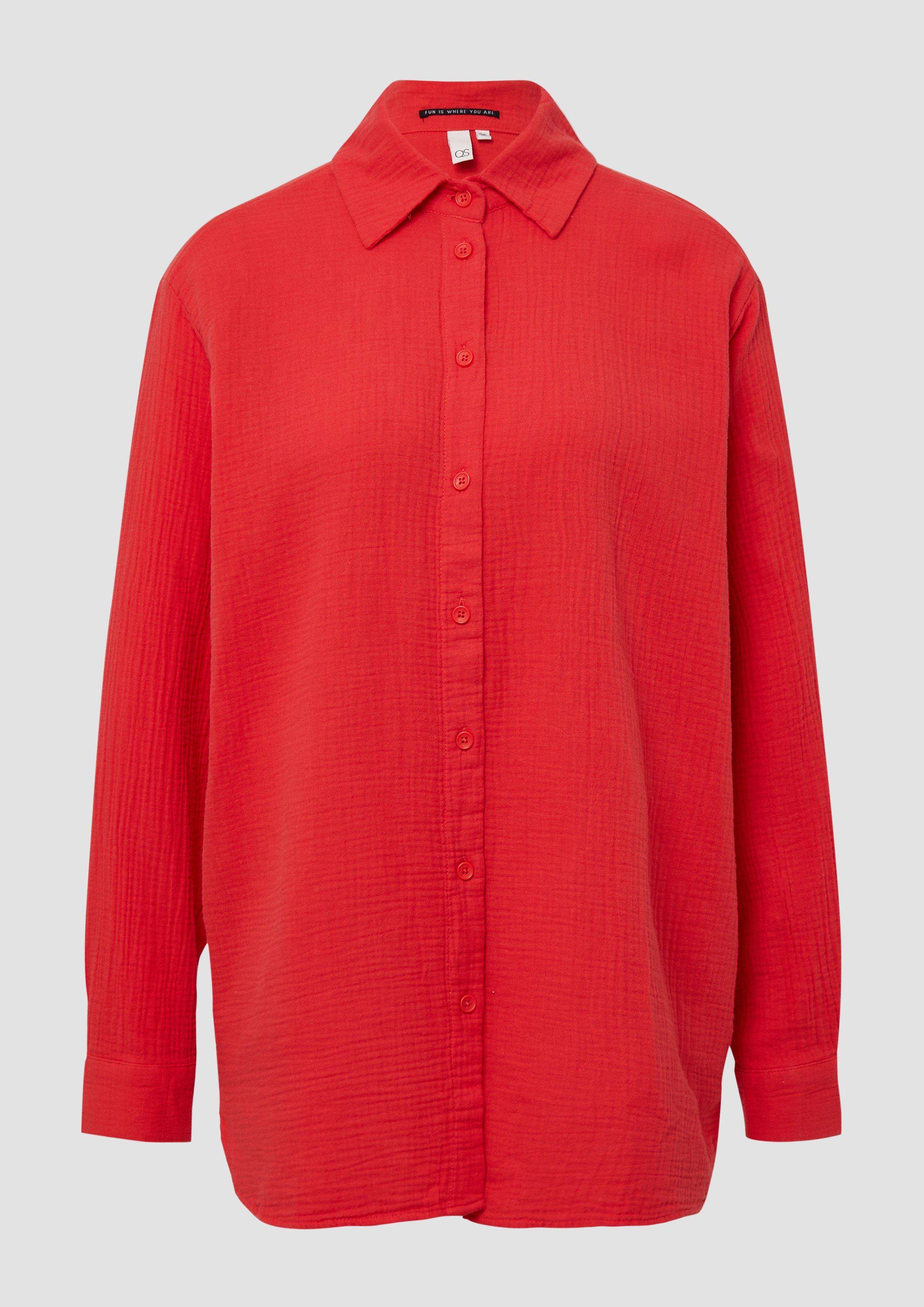 QS - Musselin-Bluse, Damen, rot