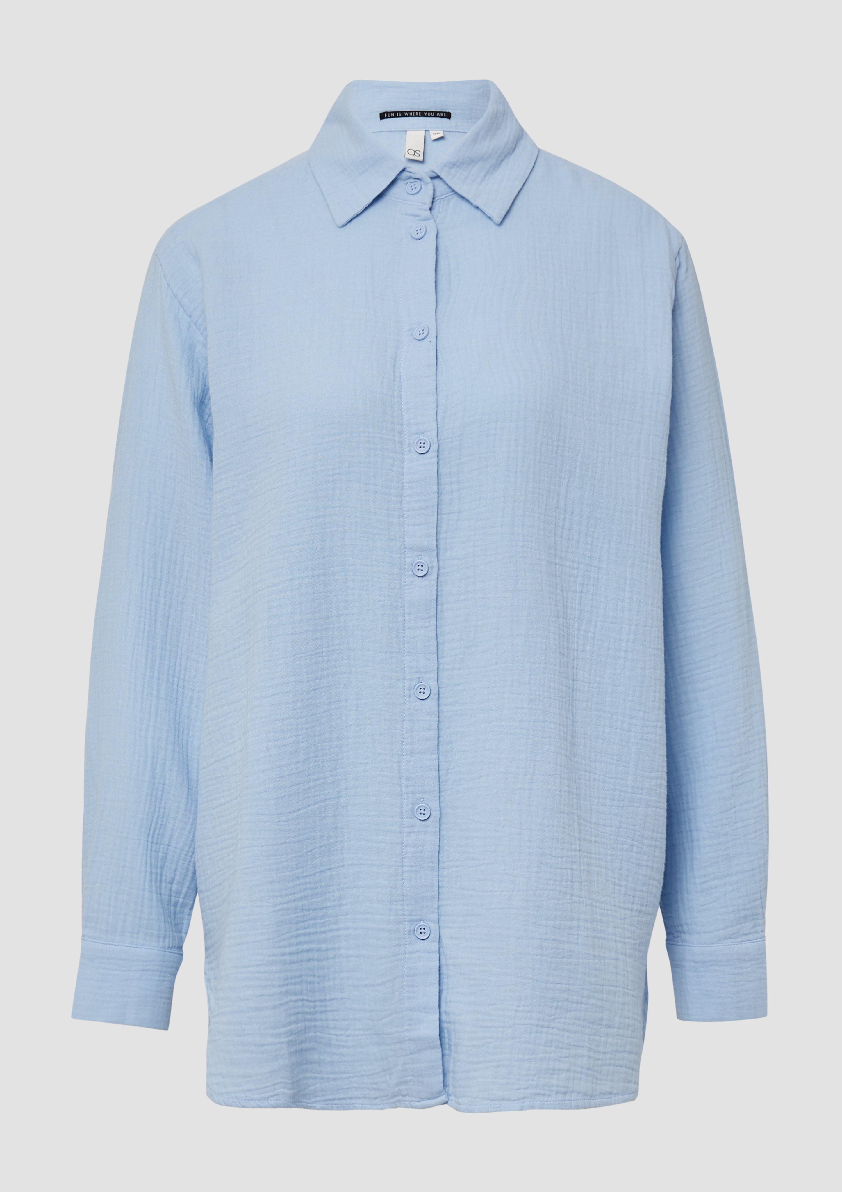 QS - Musselin-Bluse, Damen, blau