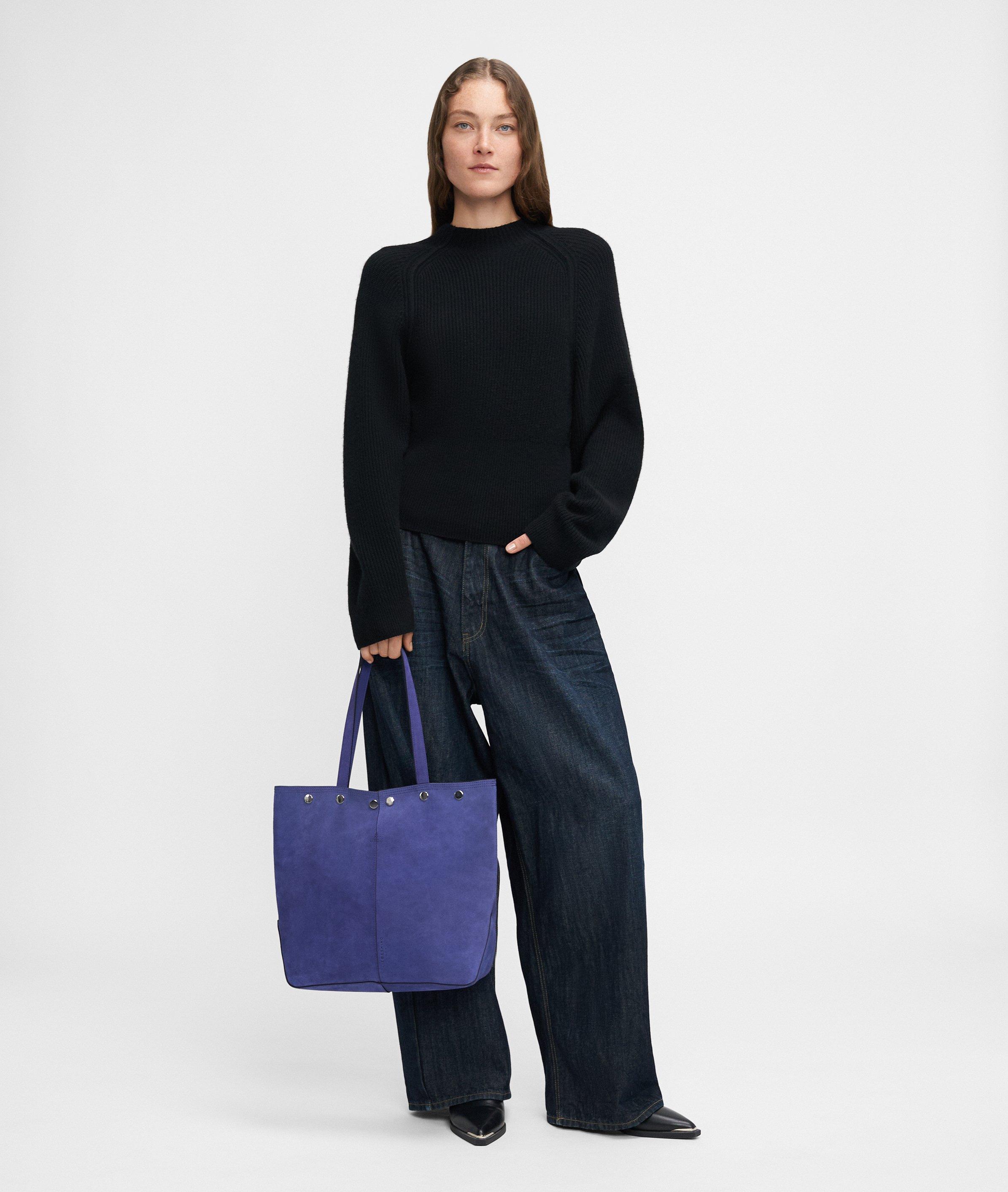 Rive Tote L in paars, olijfgroen & bruin