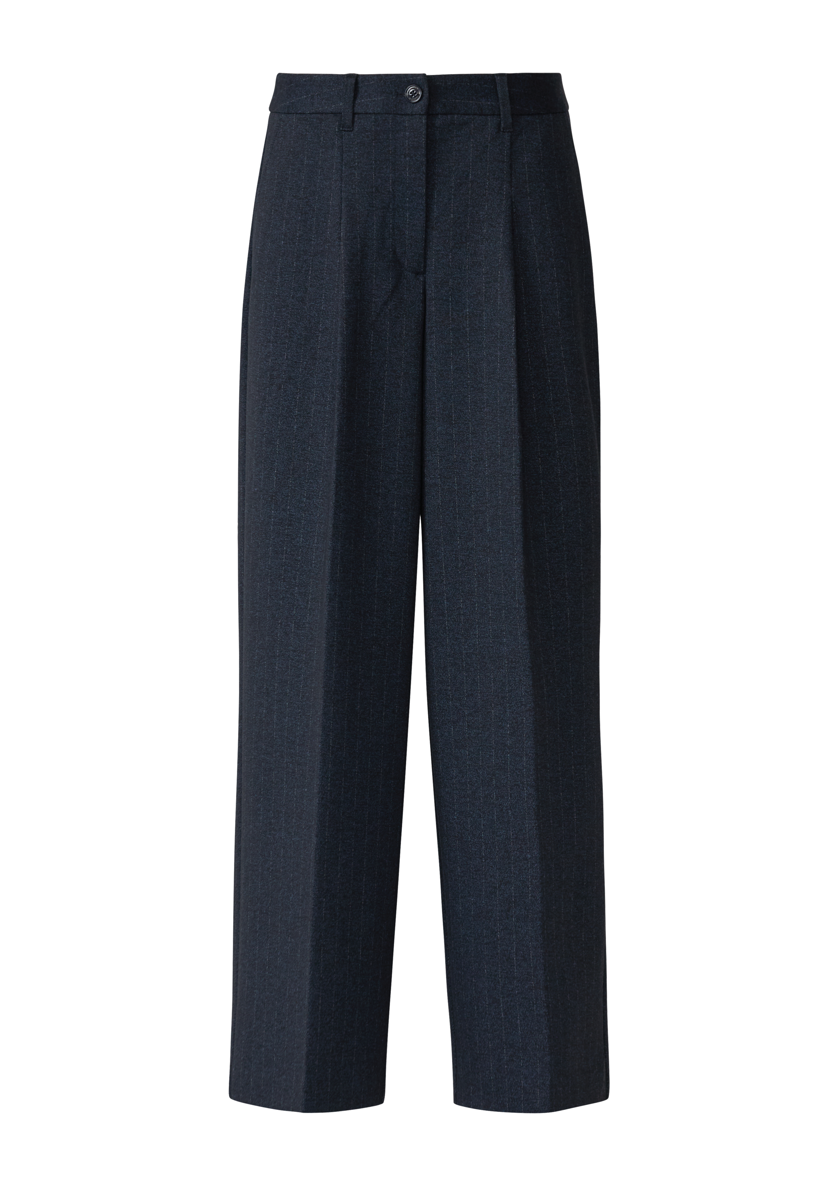 Hose aus Interlockjersey mit Wide Leg und Nadelstreifen
