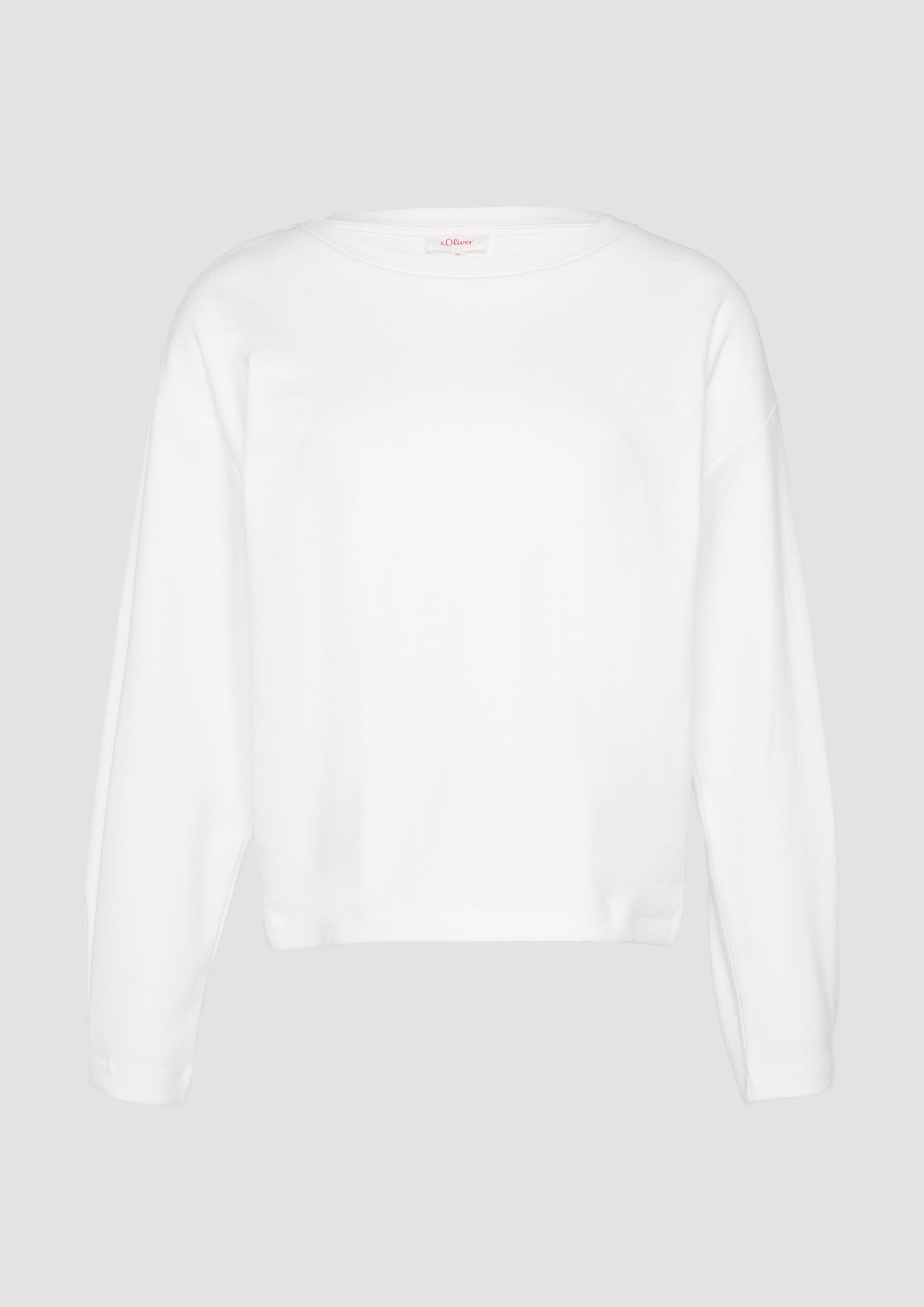 s.Oliver - Sweatshirt mit Faltendetail am Ärmel, Damen, creme