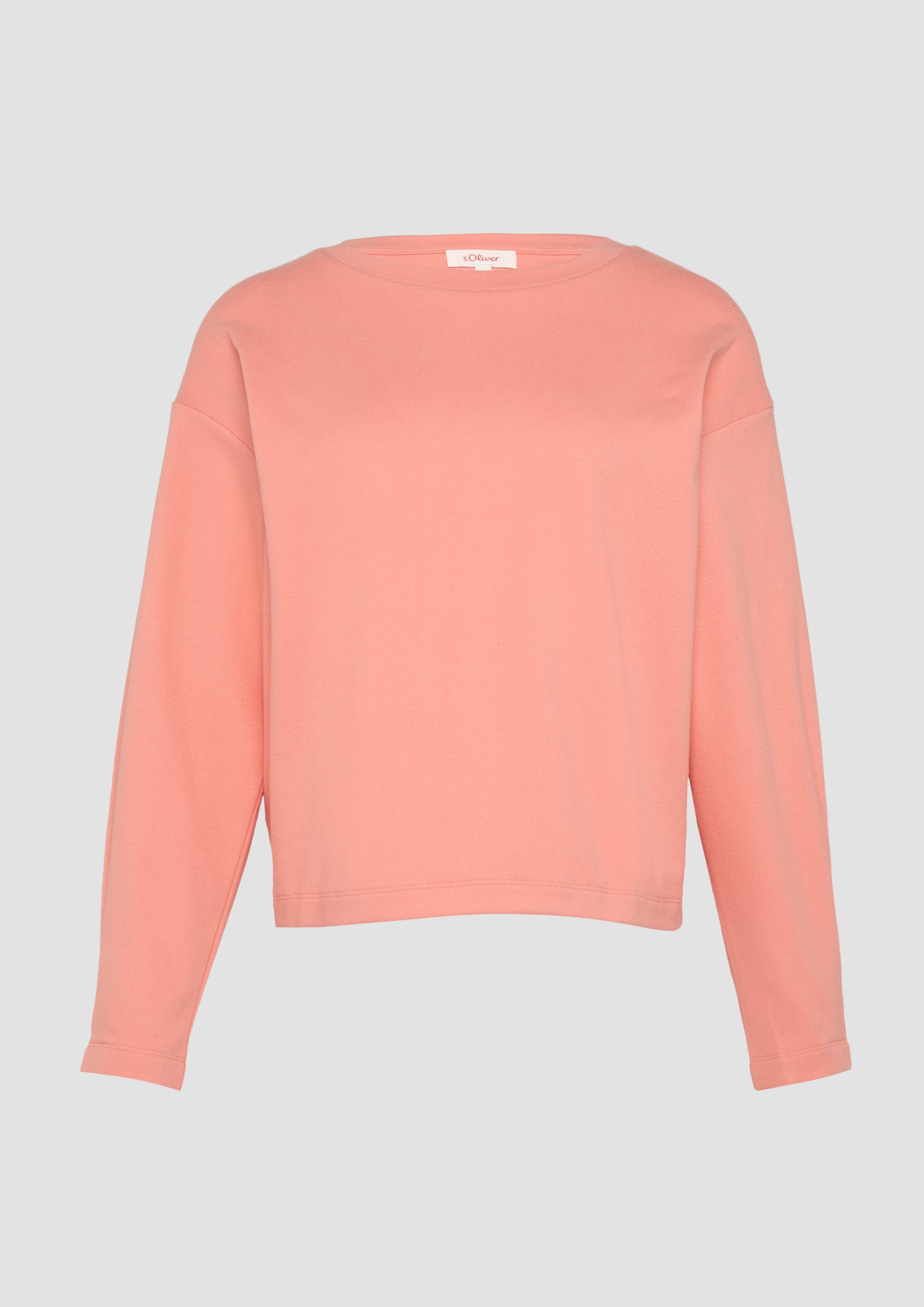 s.Oliver - Sweatshirt mit Faltendetail am Ärmel, Damen, rot