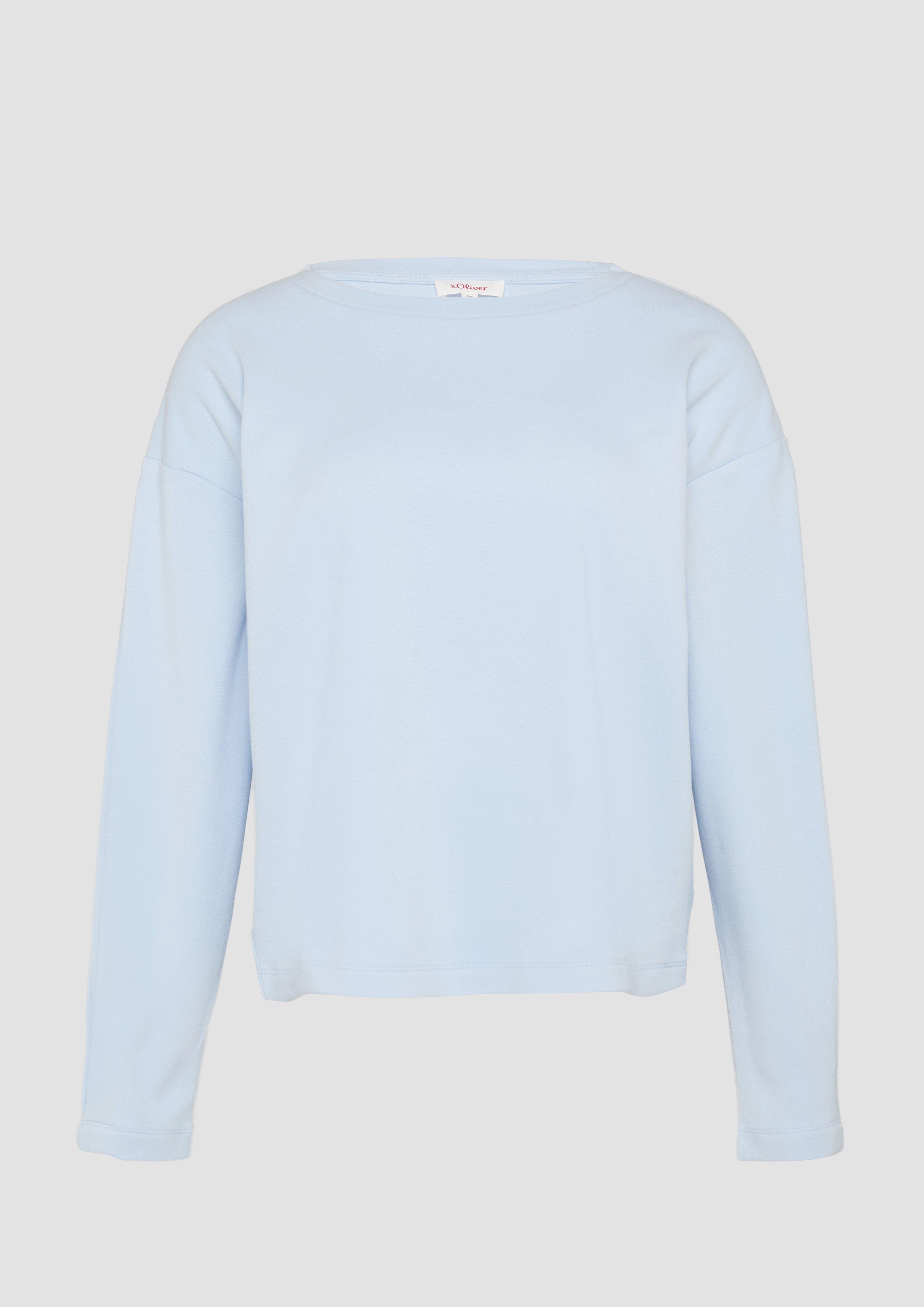 s.Oliver - Sweatshirt mit Faltendetail am Ärmel, Damen, blau