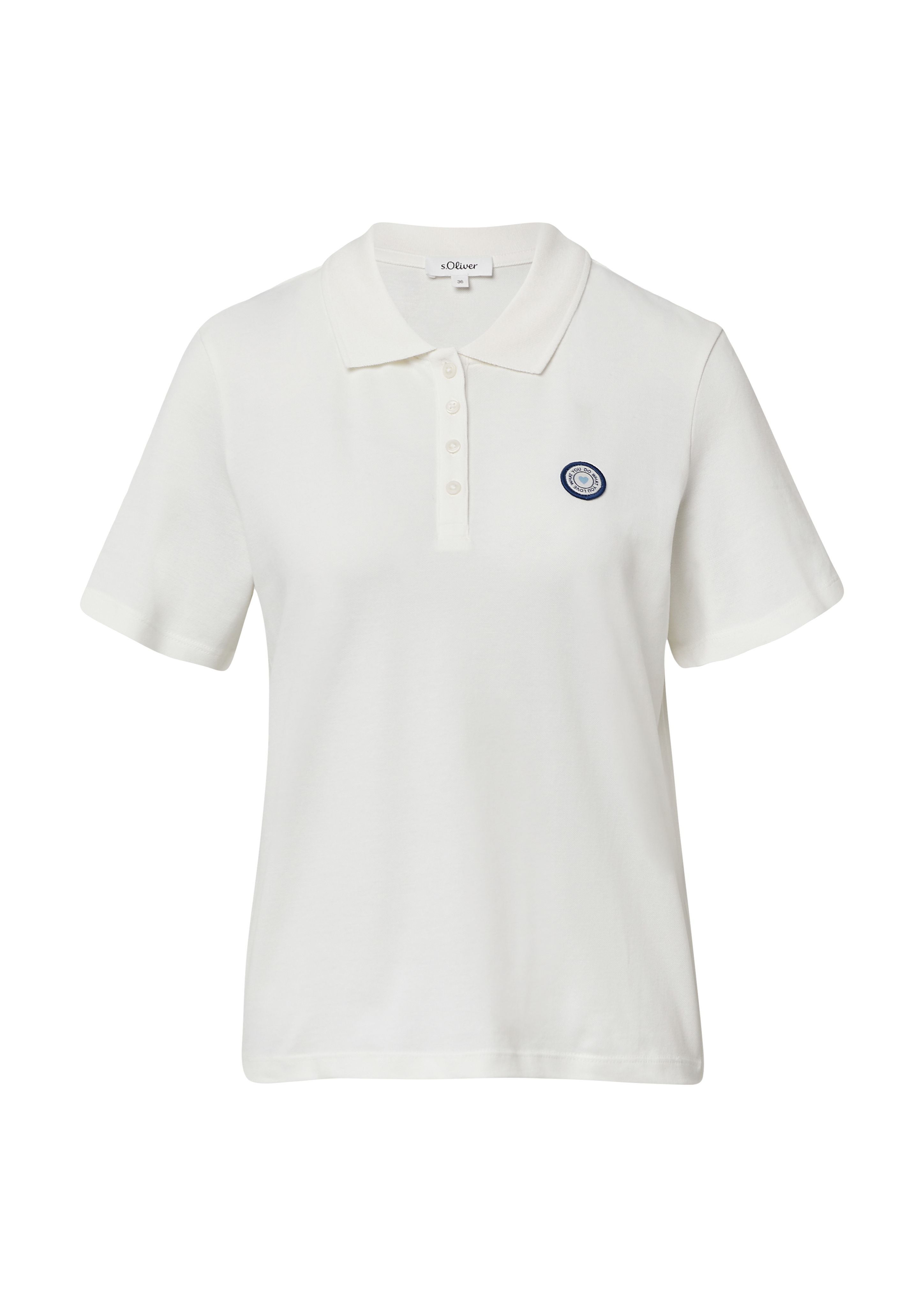 Ingekorte piqué polo met patch