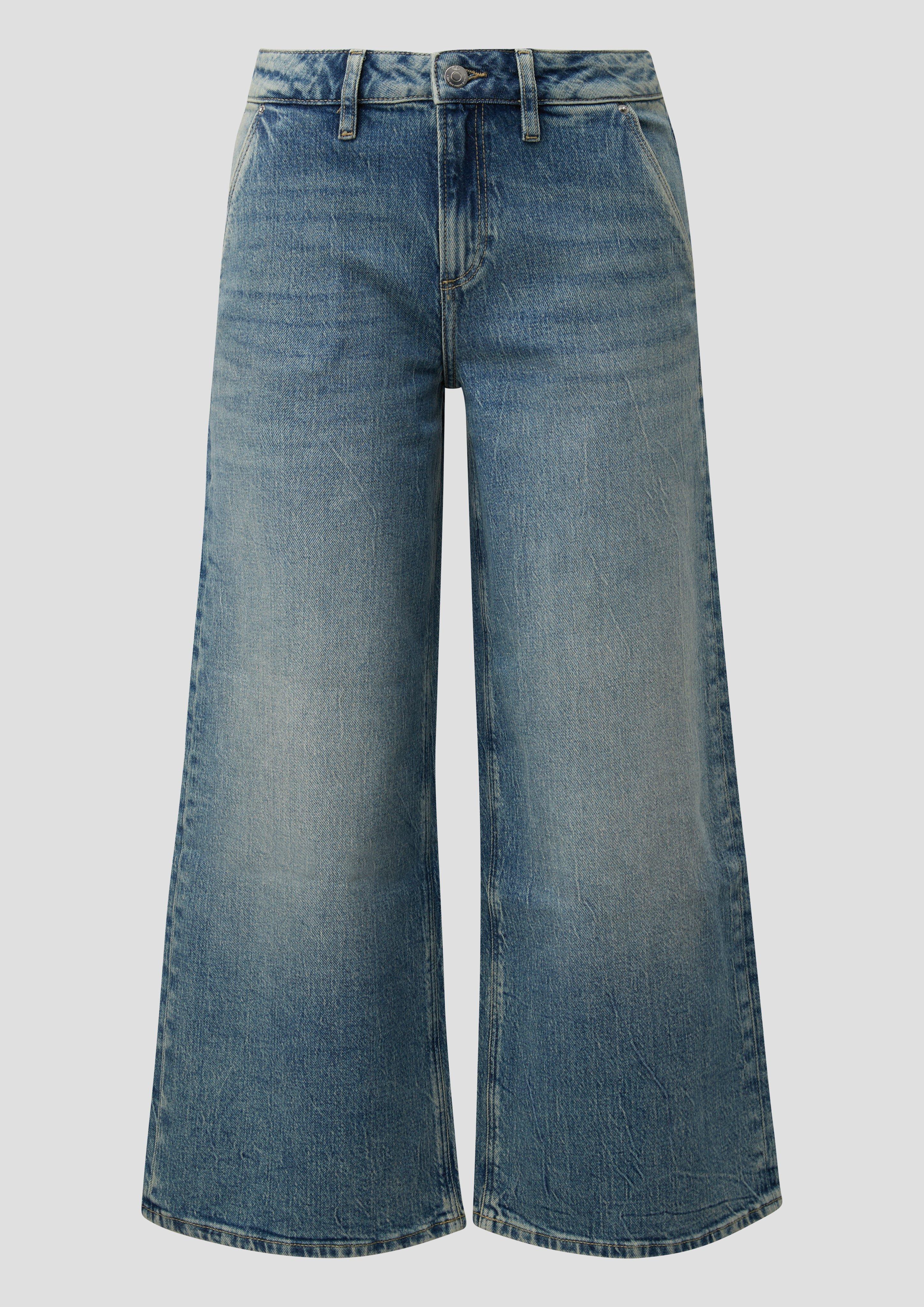 QS - Jeans-Culotte Catie / Slim Fit / Mid Rise, Damen, blau