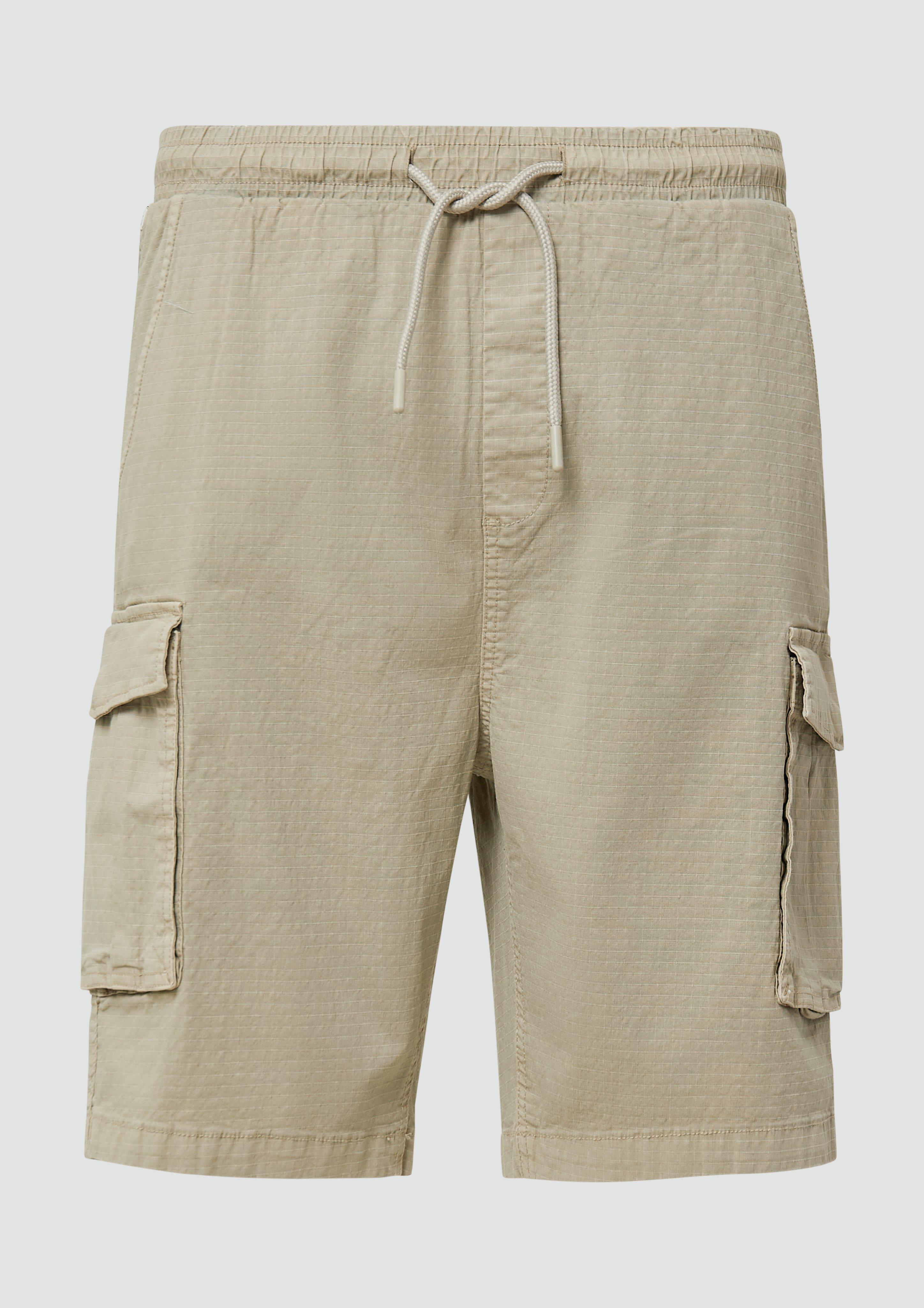 QS - Cargo-Short aus strukturierter Ware, Herren, Beige