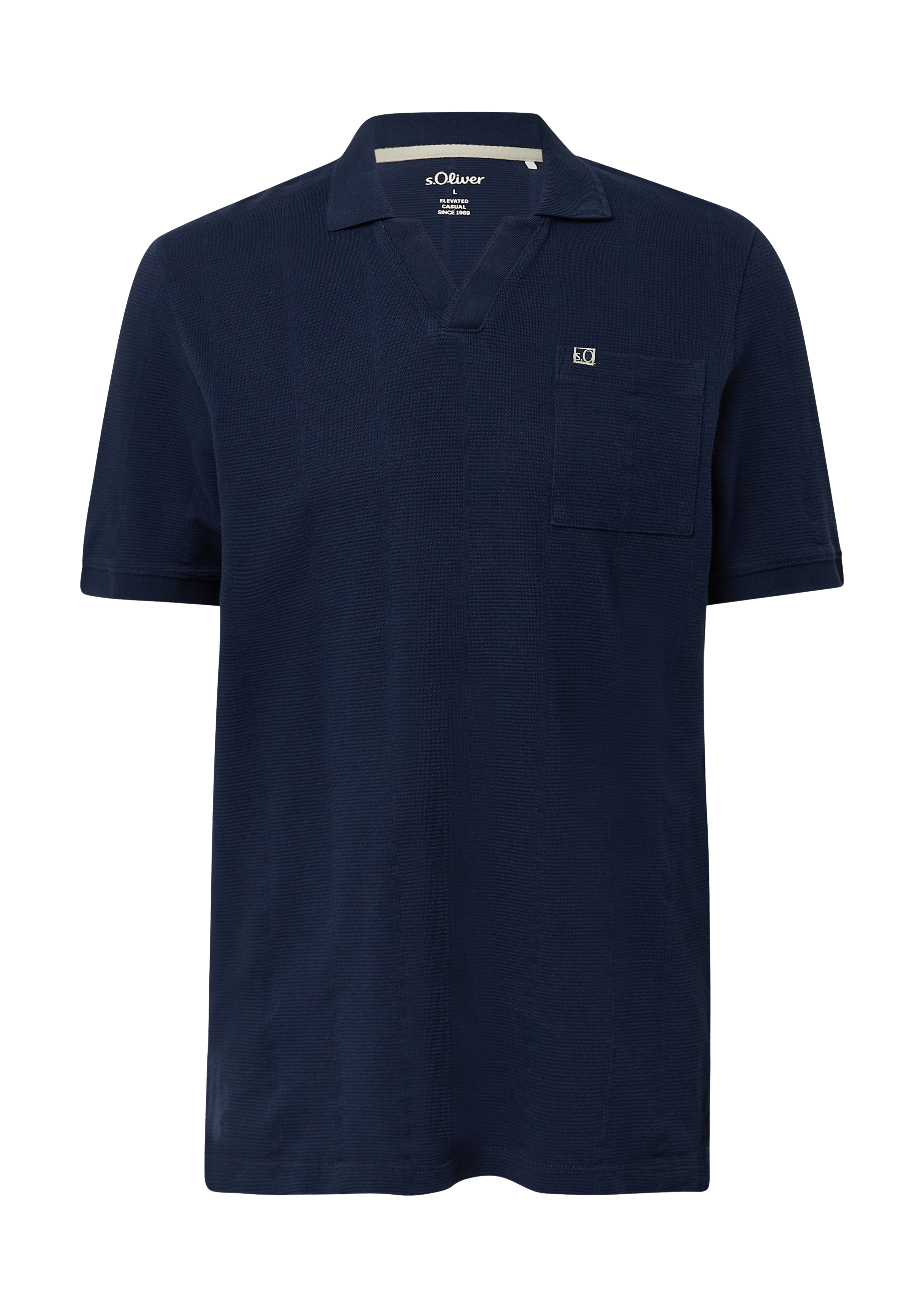 s.Oliver Poloshirt Mit Struktur-Streifen Und Offenem Kragen