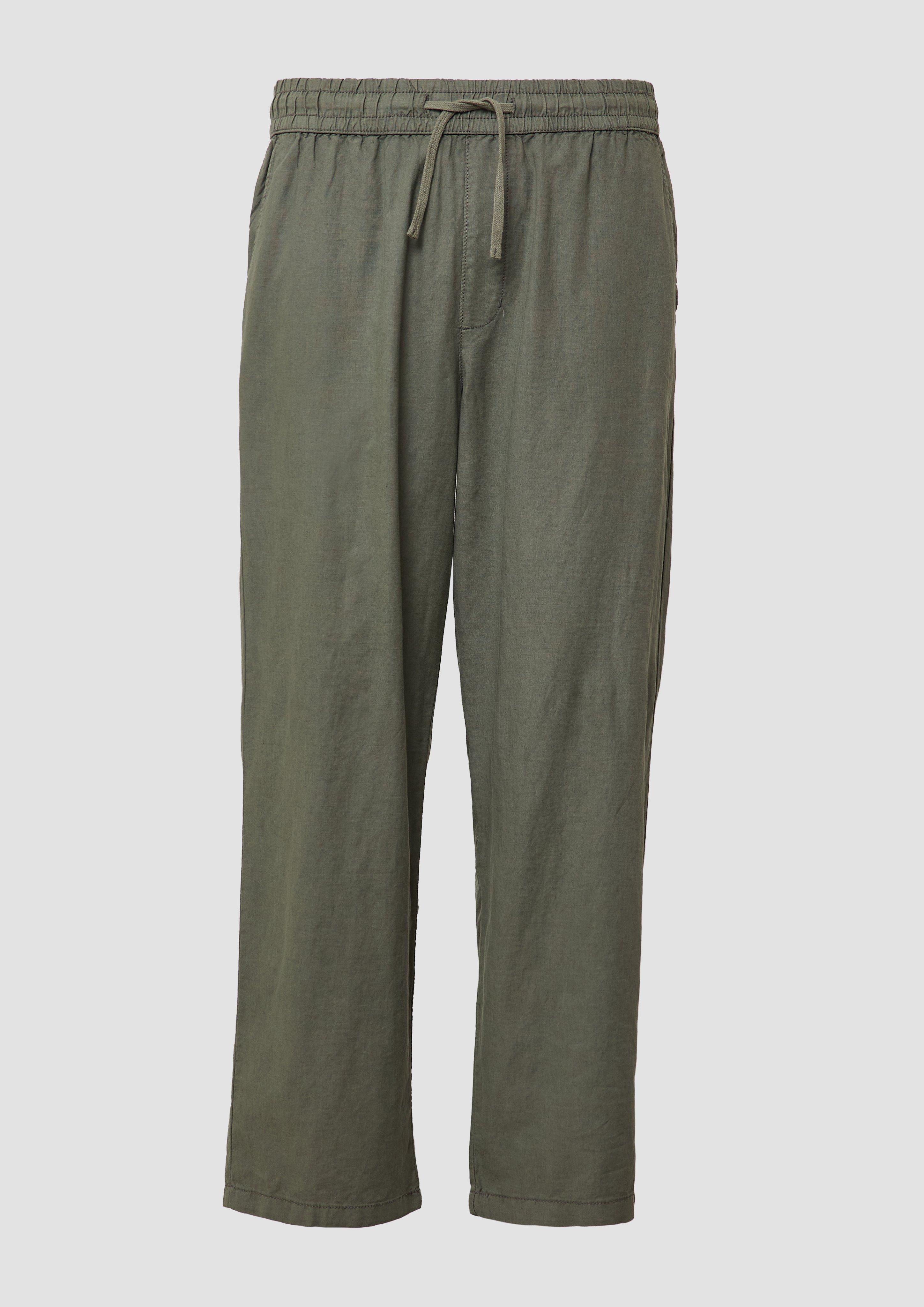 QS - Jogger aus Leinenmix, Herren, Grün