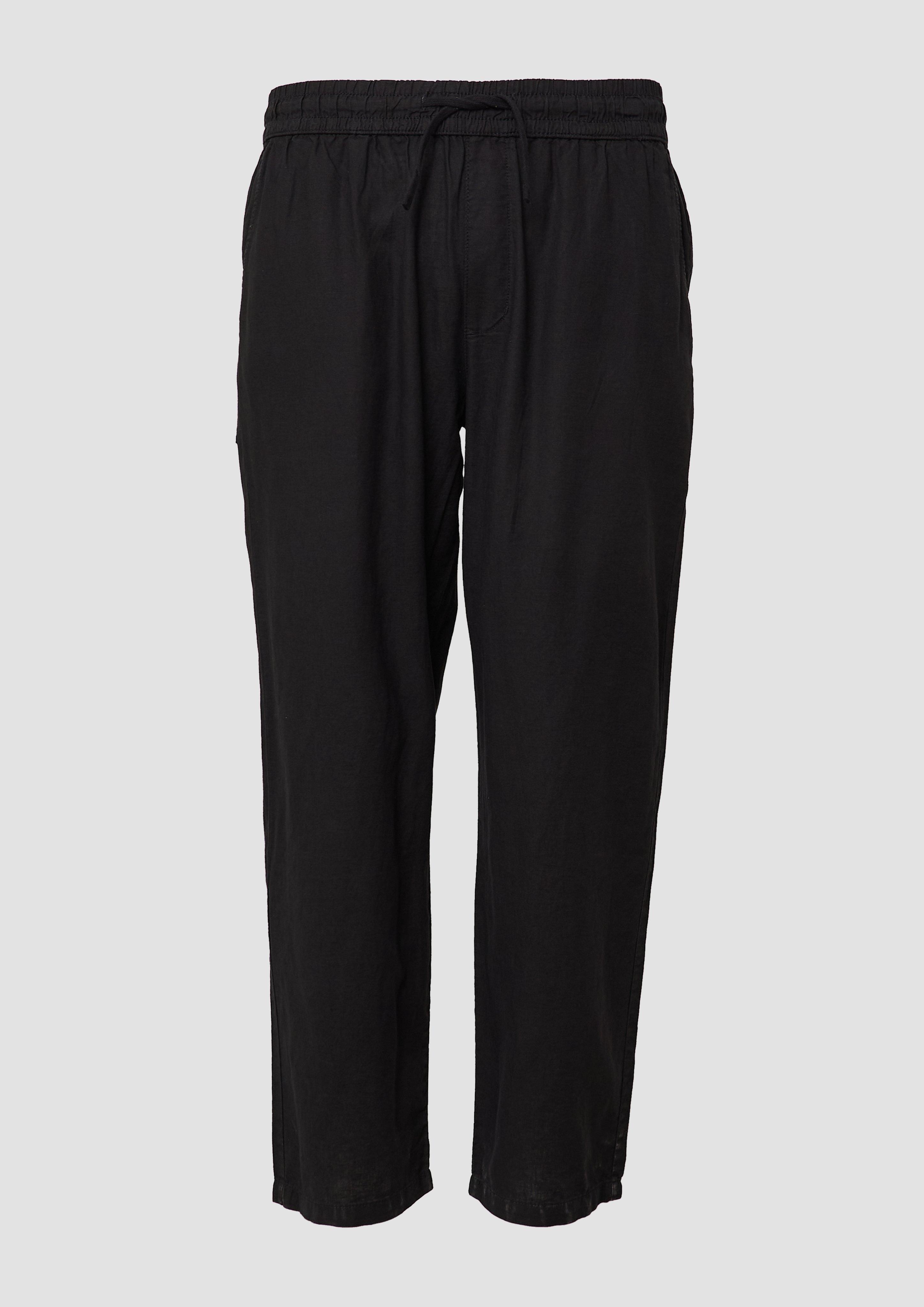 QS - Jogger aus Leinenmix, Herren, schwarz