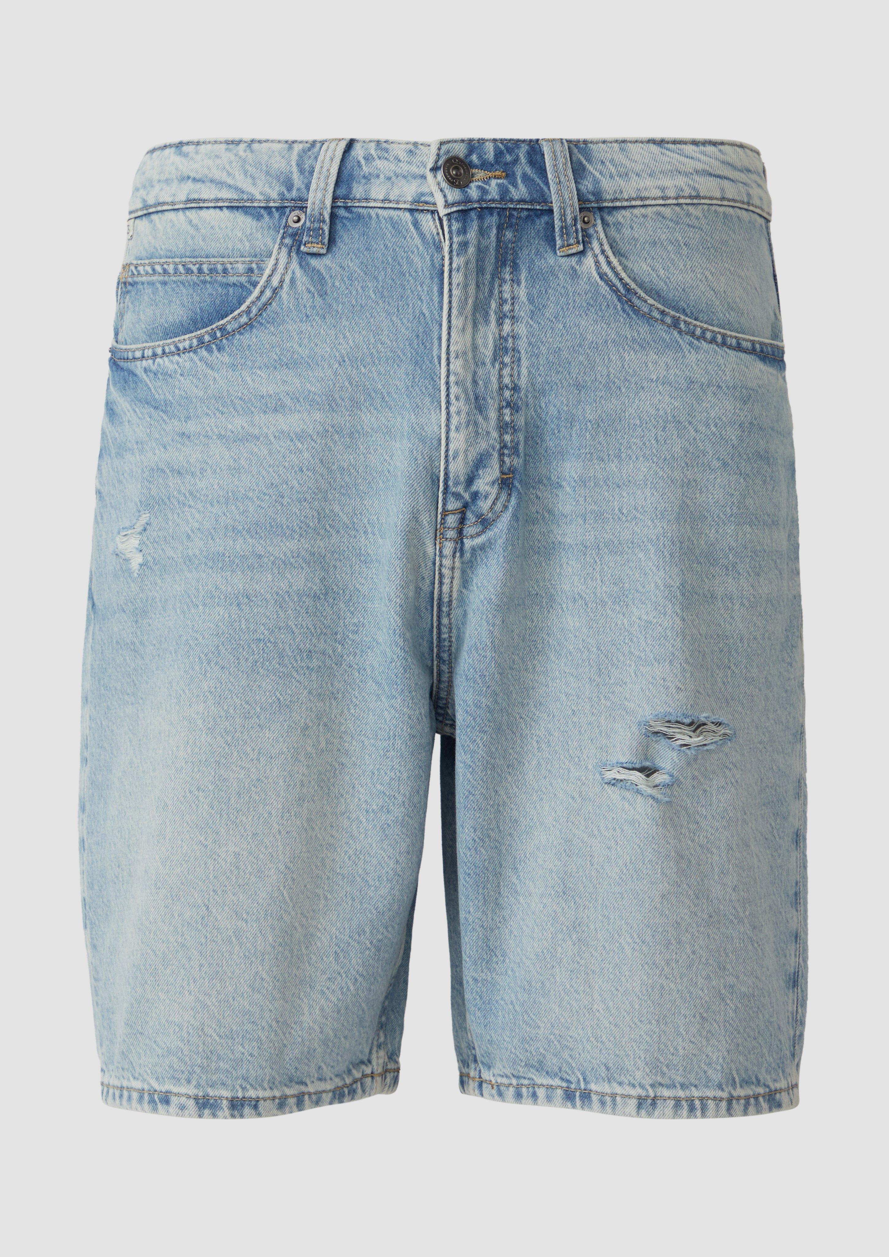 QS - Jeans-Shorts / Loose Fit / Mide Rise, Herren, blau