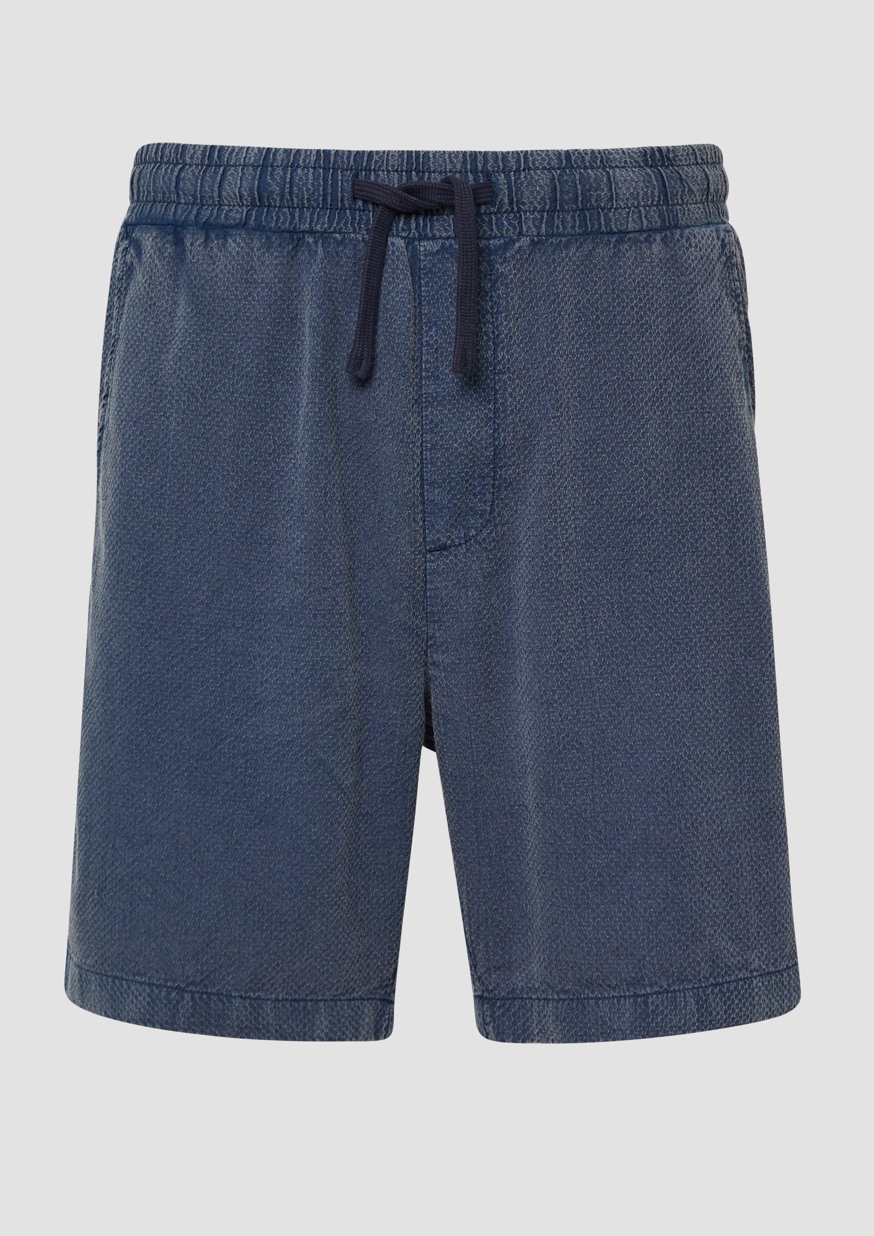 QS - Gewaschene Shorts aus Strukturware, Herren, blau