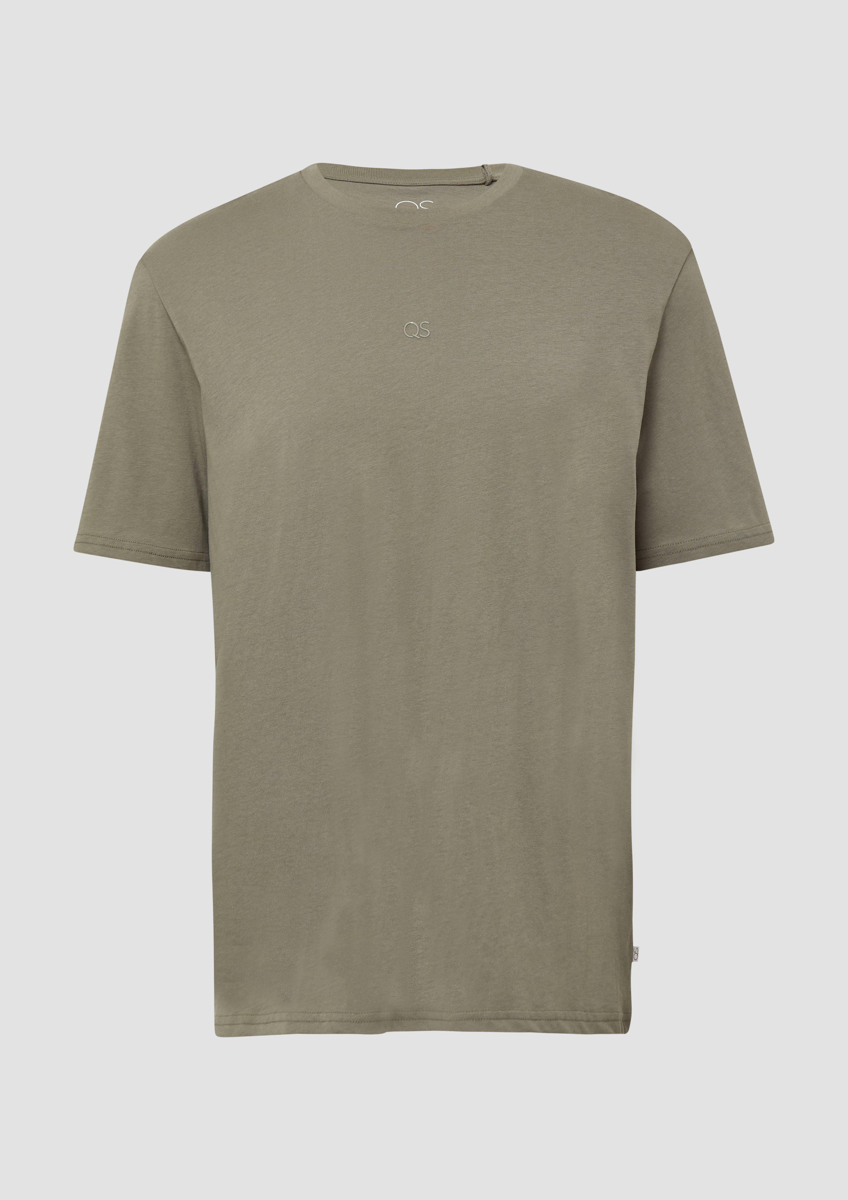 QS - T-Shirt mit Logo-Druck, Herren, Grün