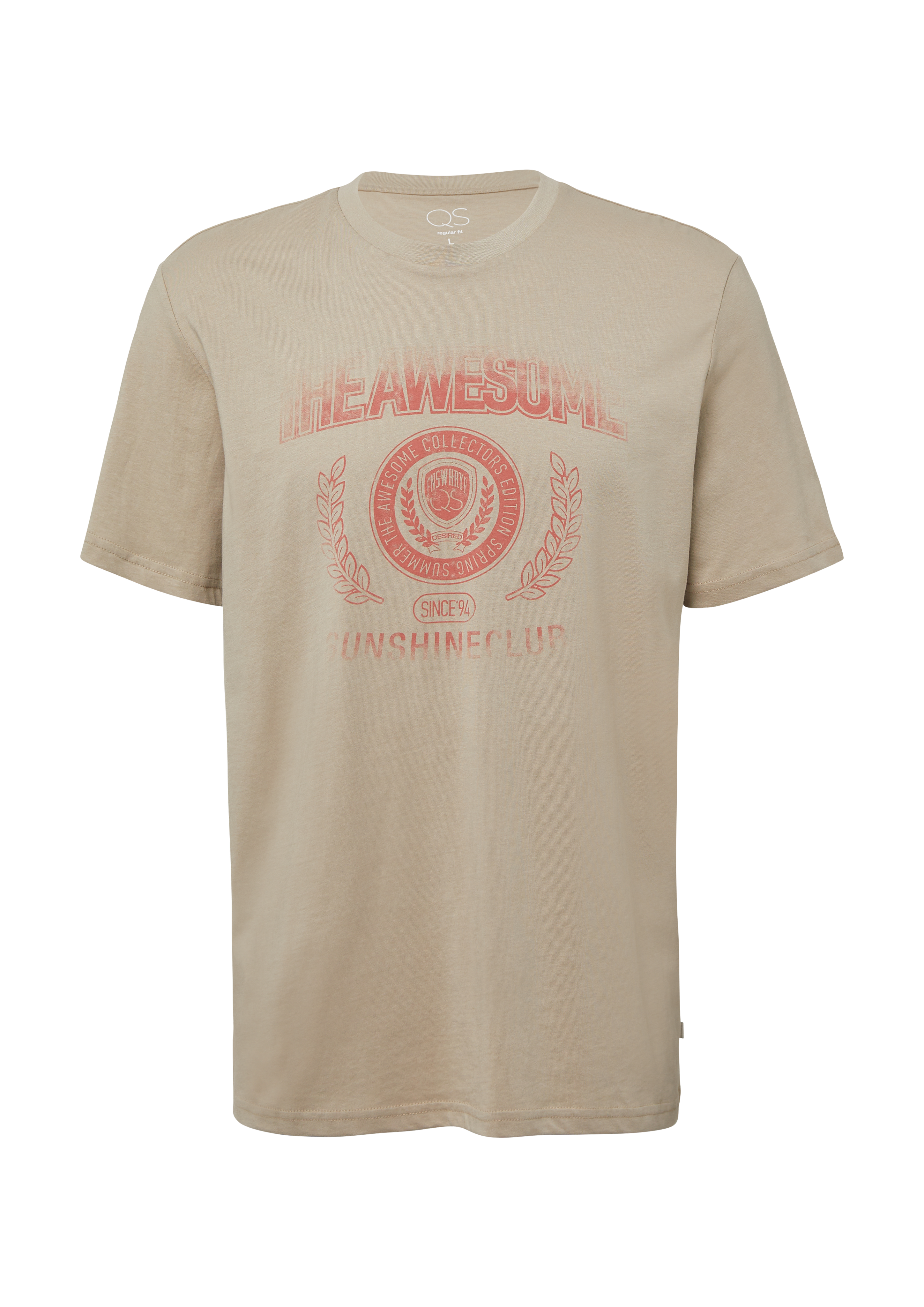 QS Basic T-Shirt mit platziertem Druck 2169514.80D1.M