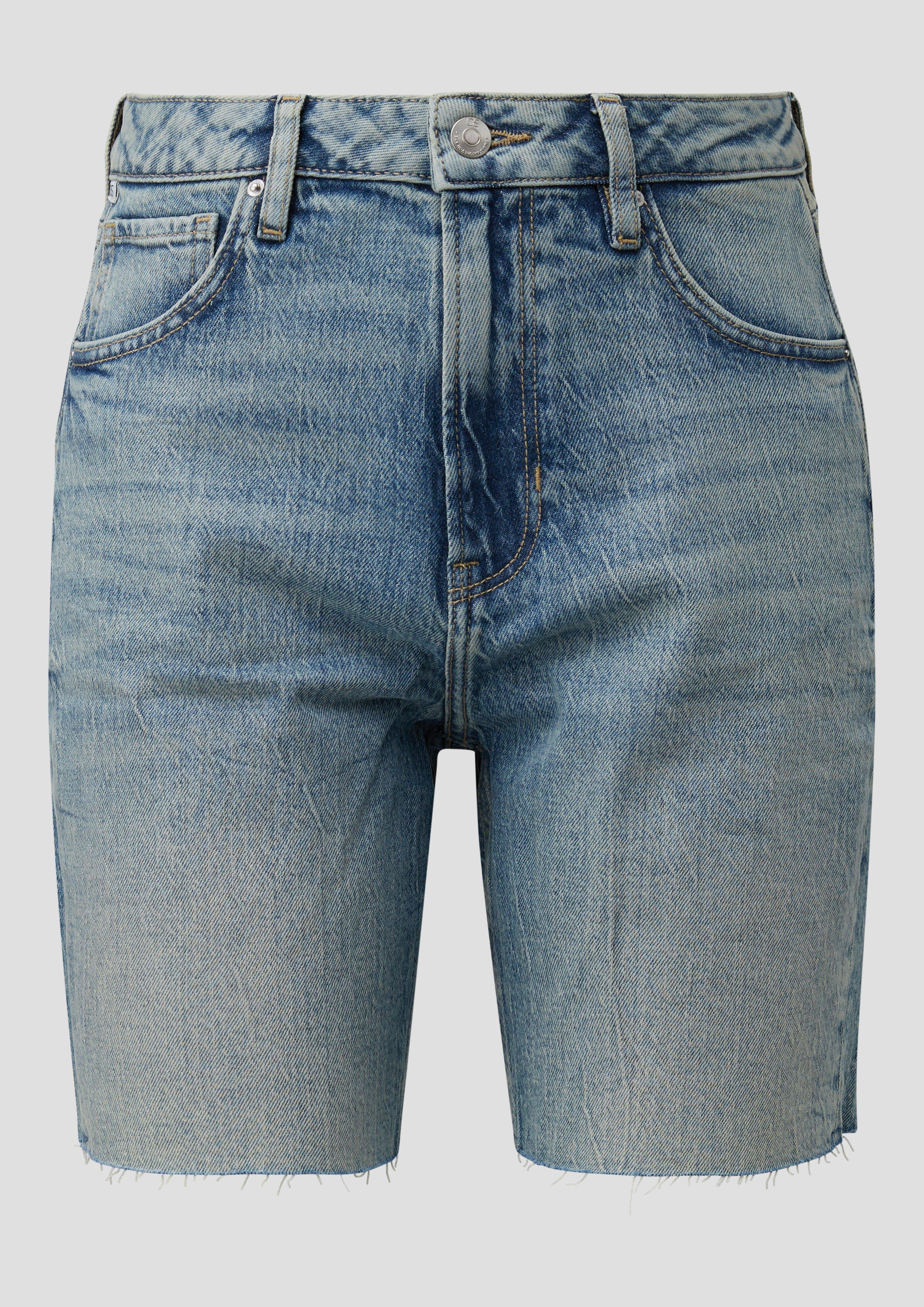 QS - Jeans-Shorts Mom / Relaxed Fit / High Rise, Damen, blau