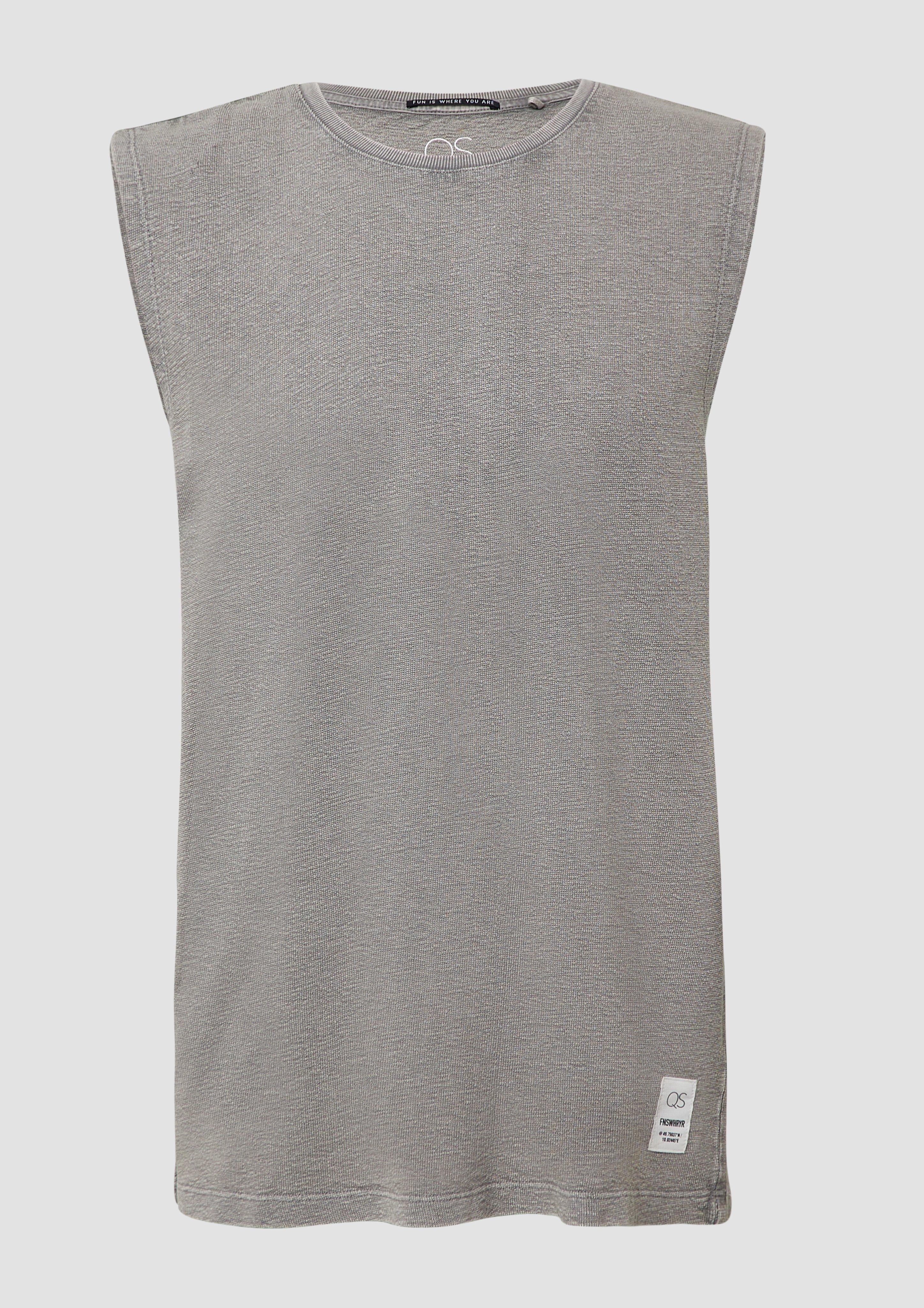 QS - Gewaschenes Tanktop aus Strukturjersey, Herren, grau