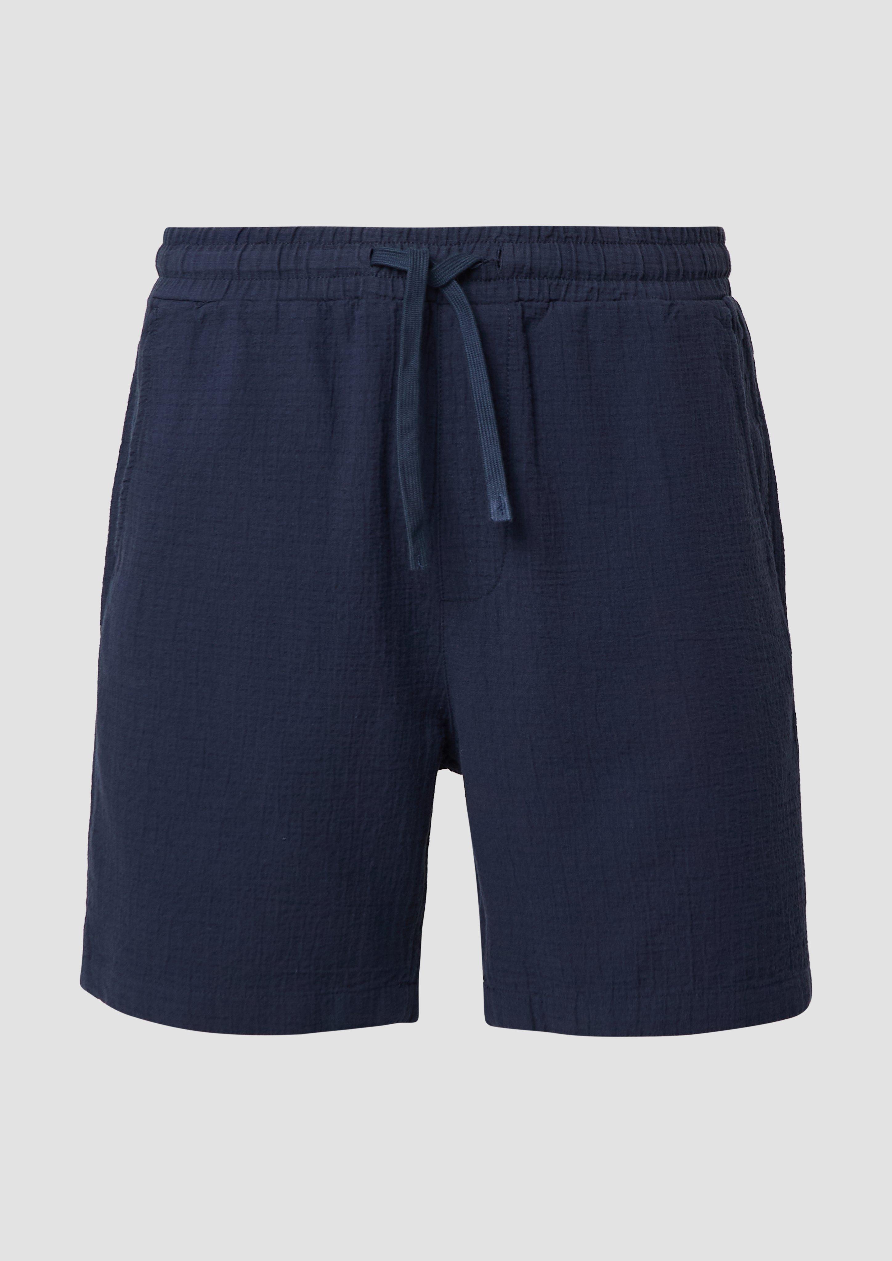QS - Shorts aus Strukturkrepp, Herren, blau