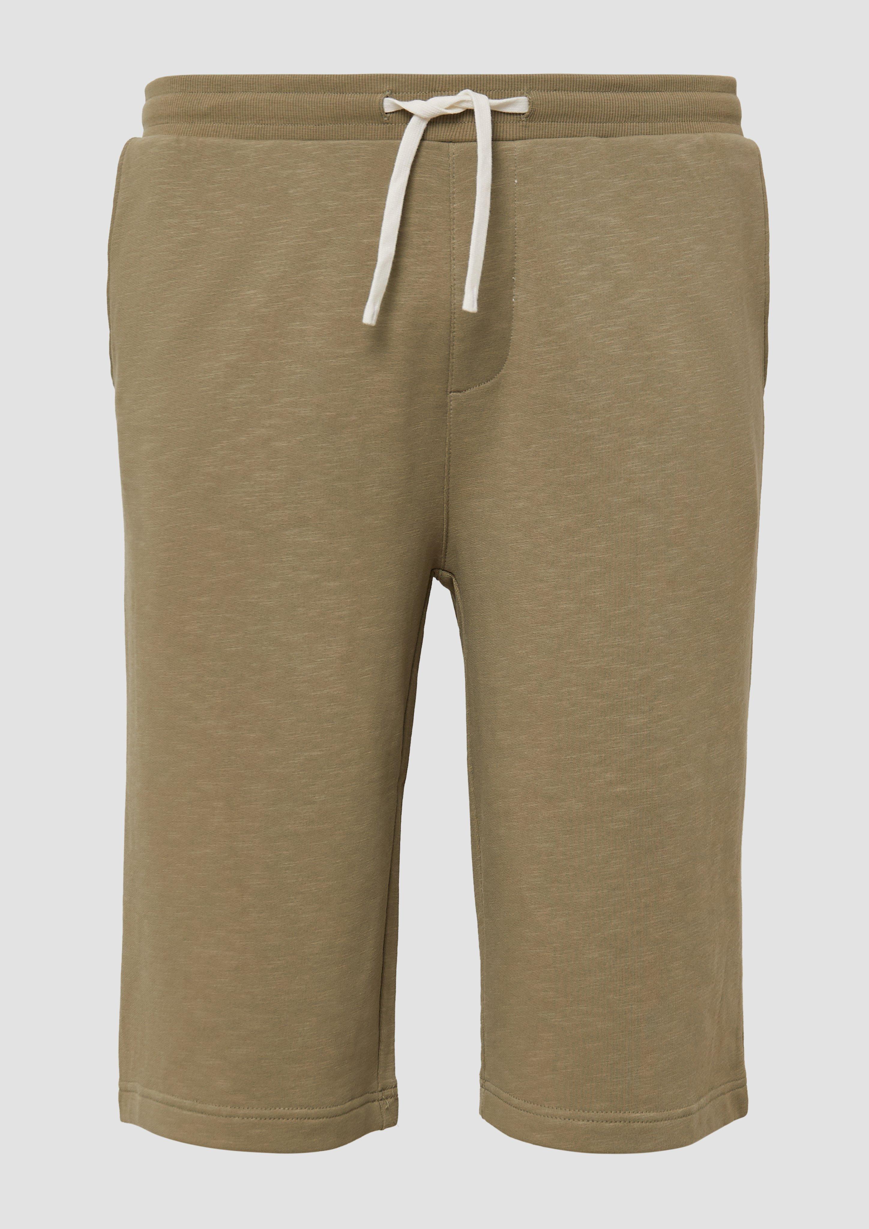 s.Oliver - Detroit: Sweat-Bermuda mit Flammgarnstruktur im Relaxed Fit, Herren, Grün