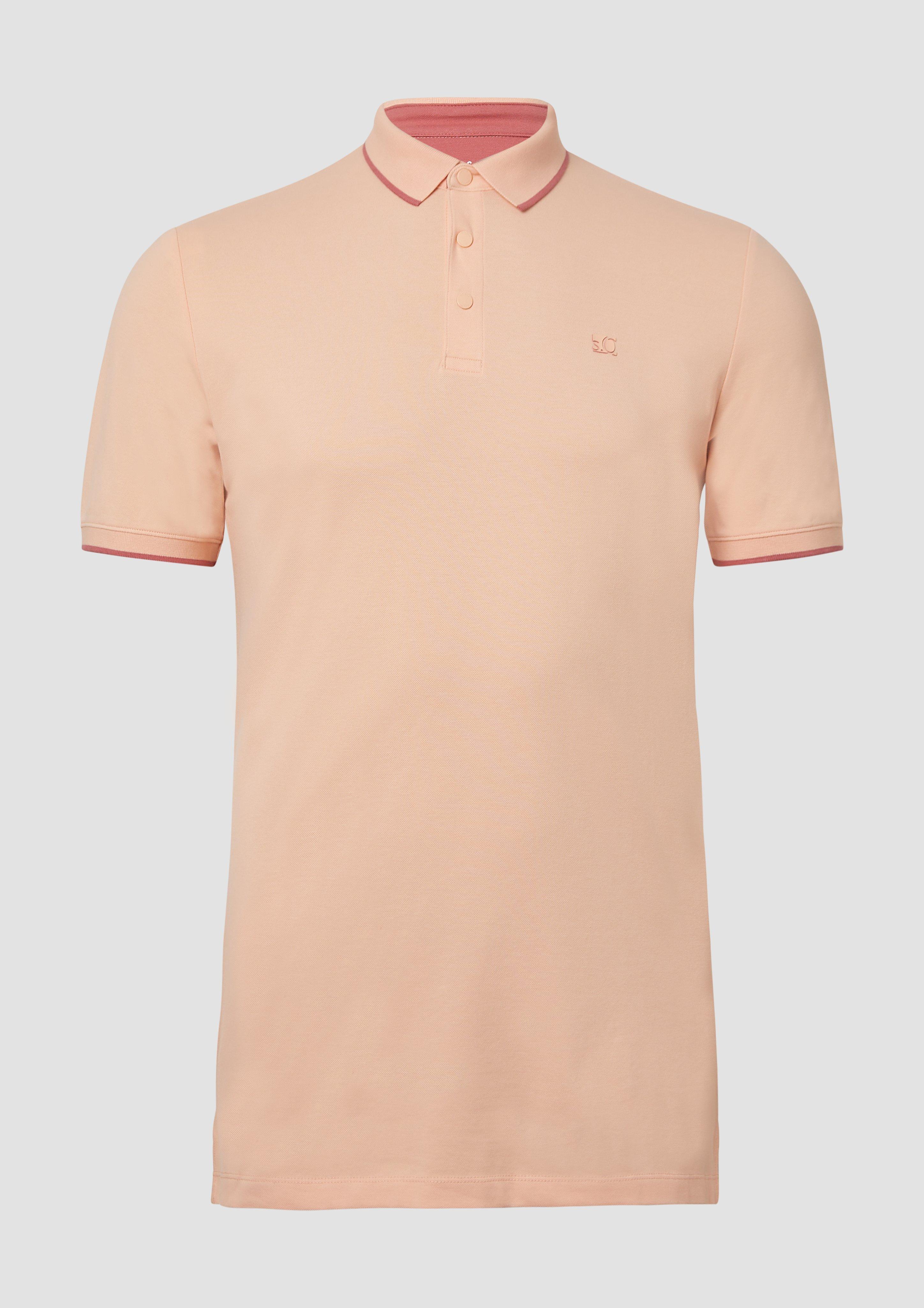 s.Oliver - Sportives Piqué-Poloshirt mit Kontrast-Details, Herren, Orange