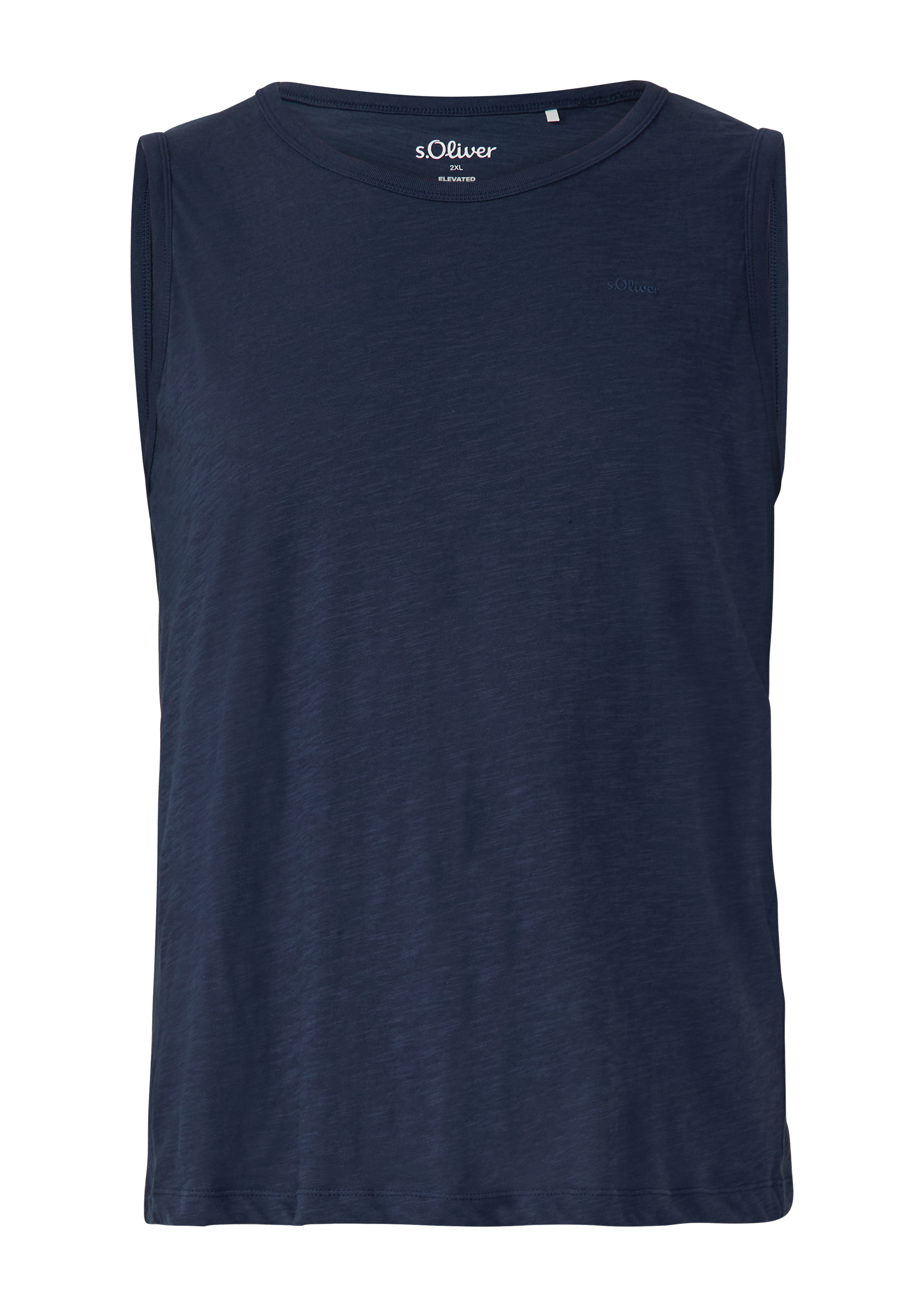 s.Oliver Baumwoll-Tanktop Mit Flammgarnstruktur