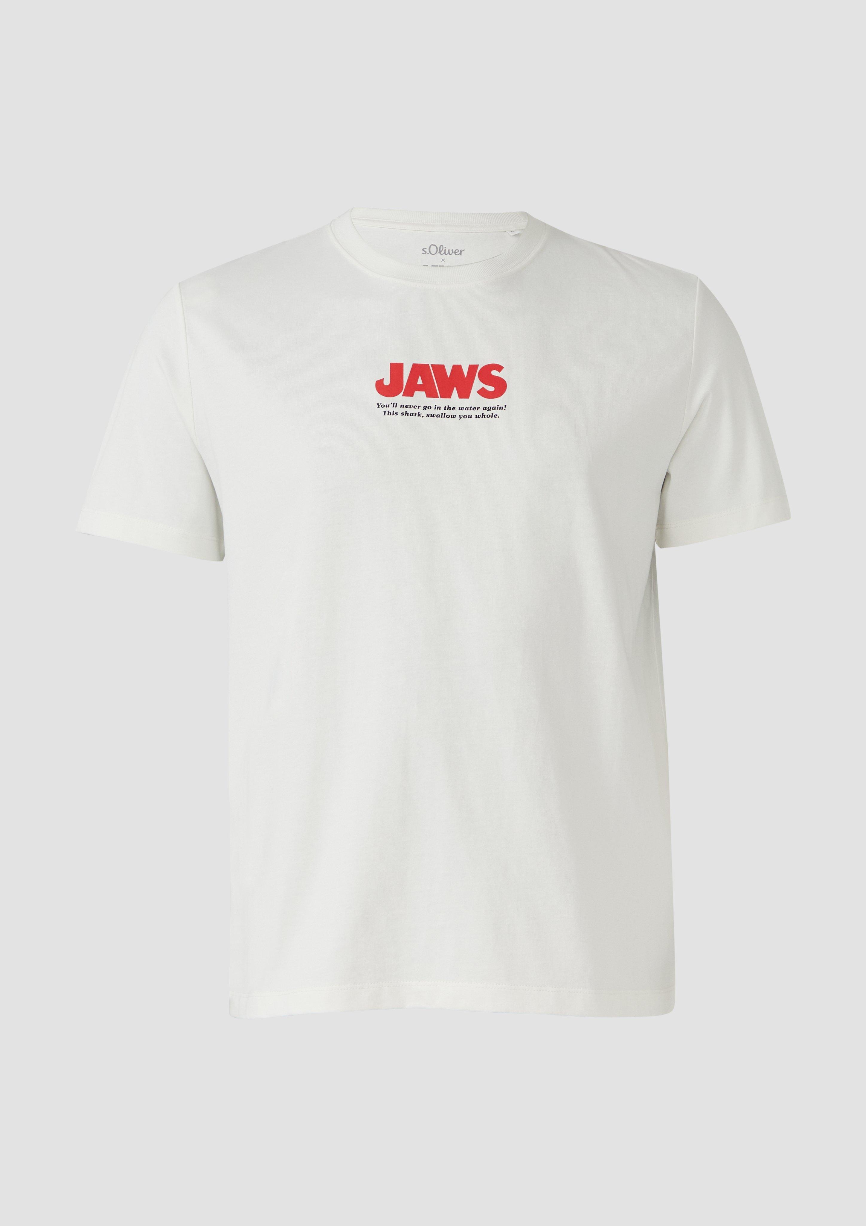 s.Oliver - T-Shirt aus Heavy Jersey mit Jaws© UCS LLC Artwork, Herren, weiß