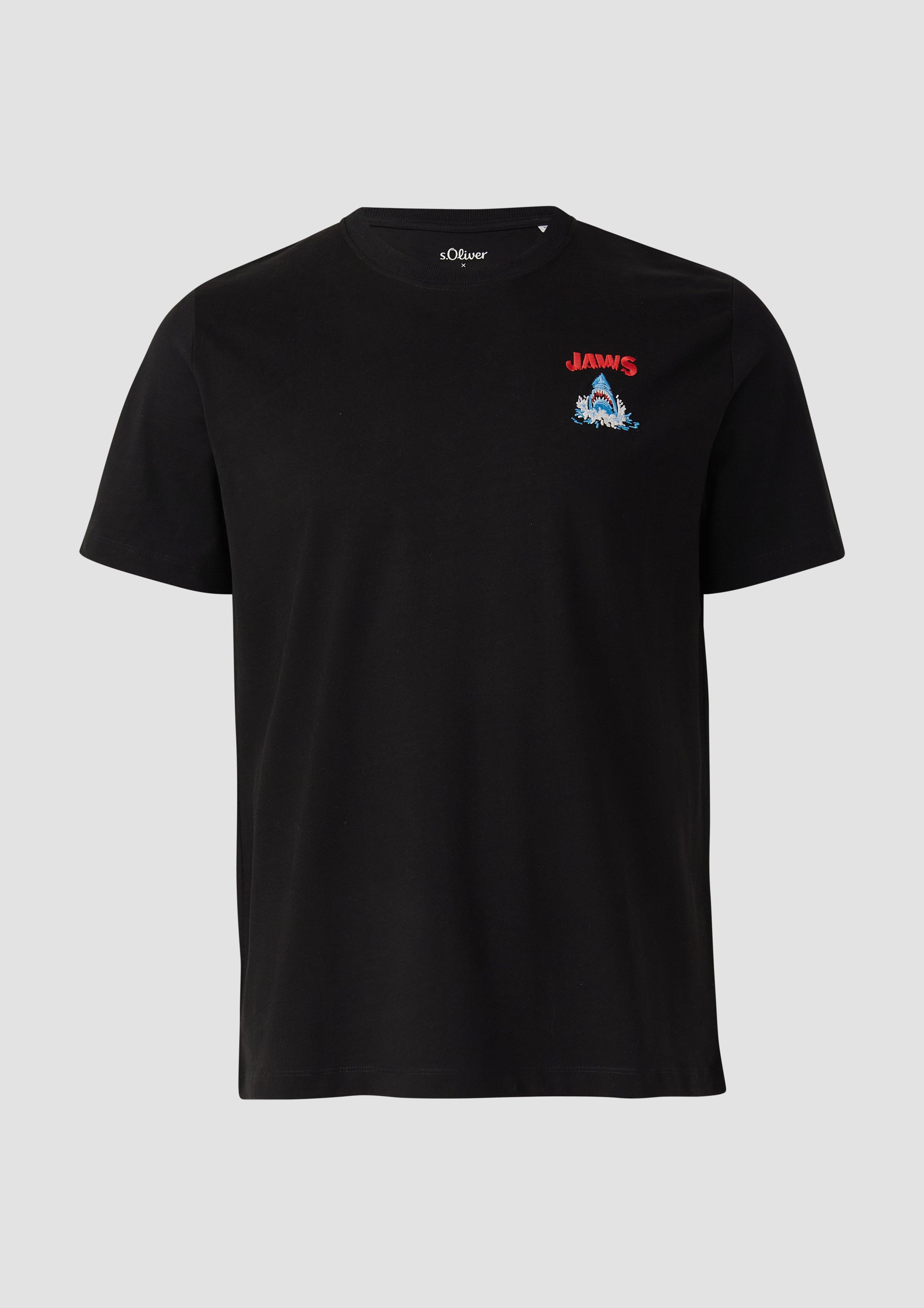 s.Oliver - T-Shirt aus Heavy Jersey mit Jaws© UCS LLC Artwork, Herren, schwarz
