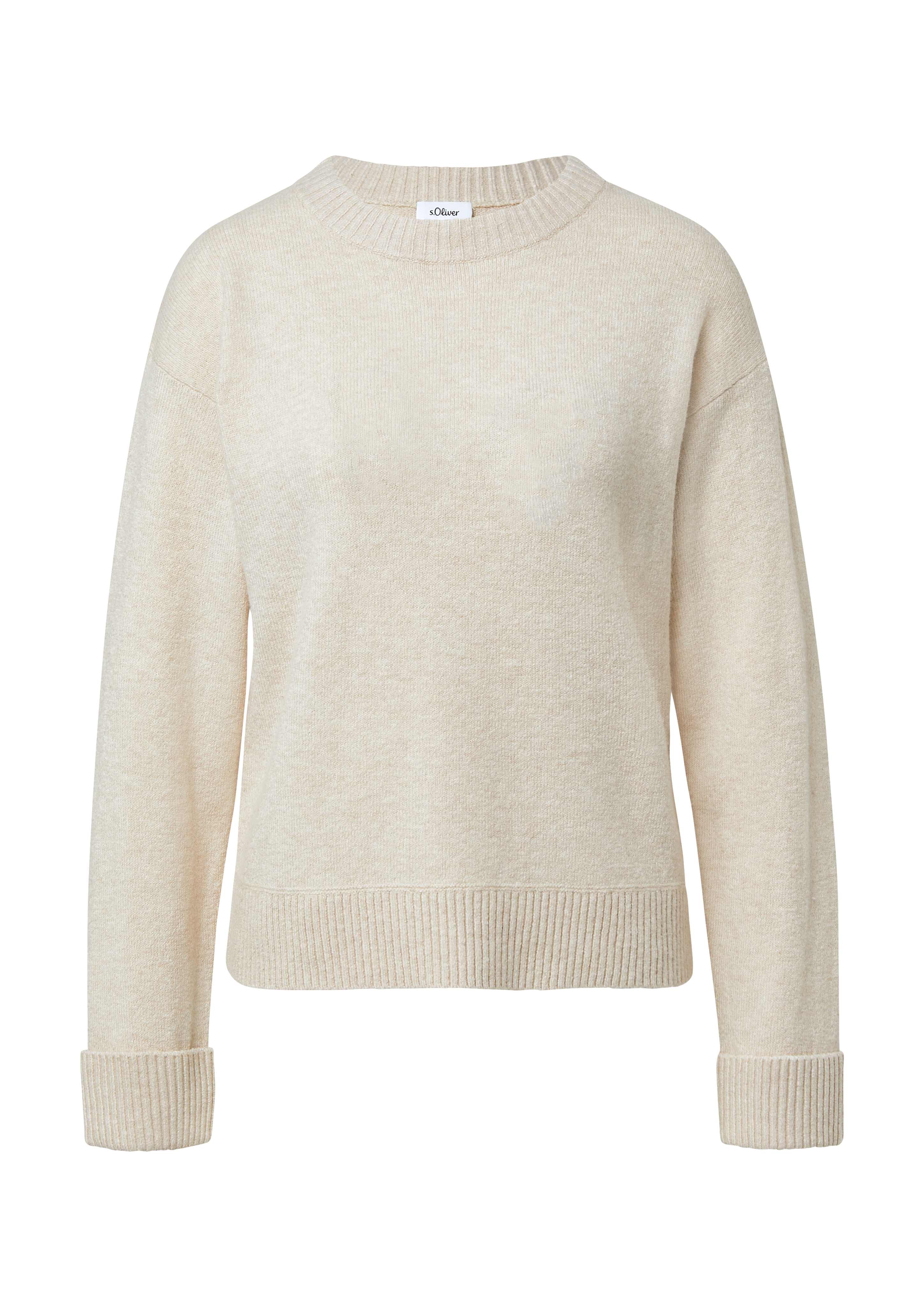 Weicher Strickpullover mit Ärmelaufschlag