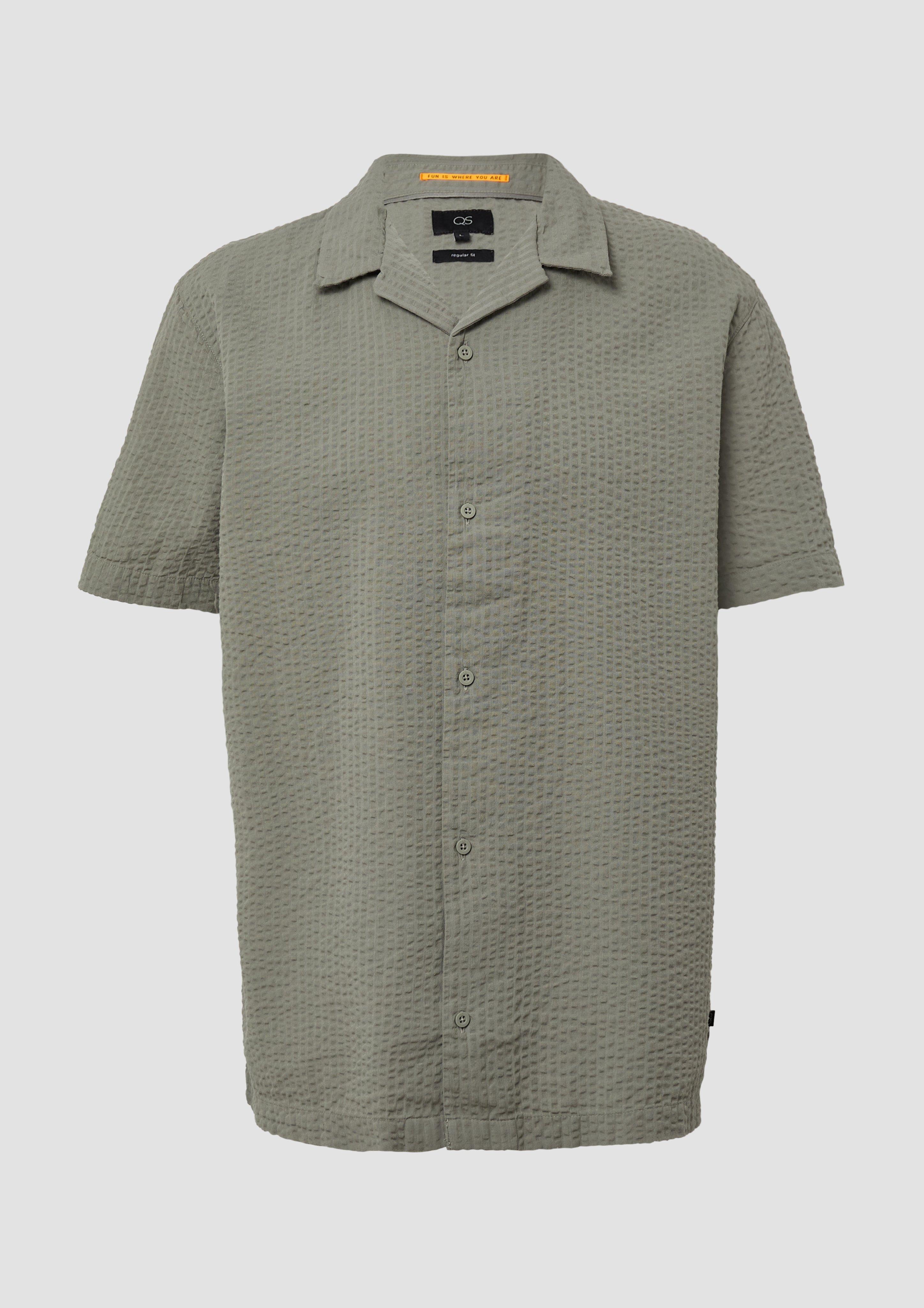 QS - Resort Fit: Hemd aus Seersucker, Herren, Grün