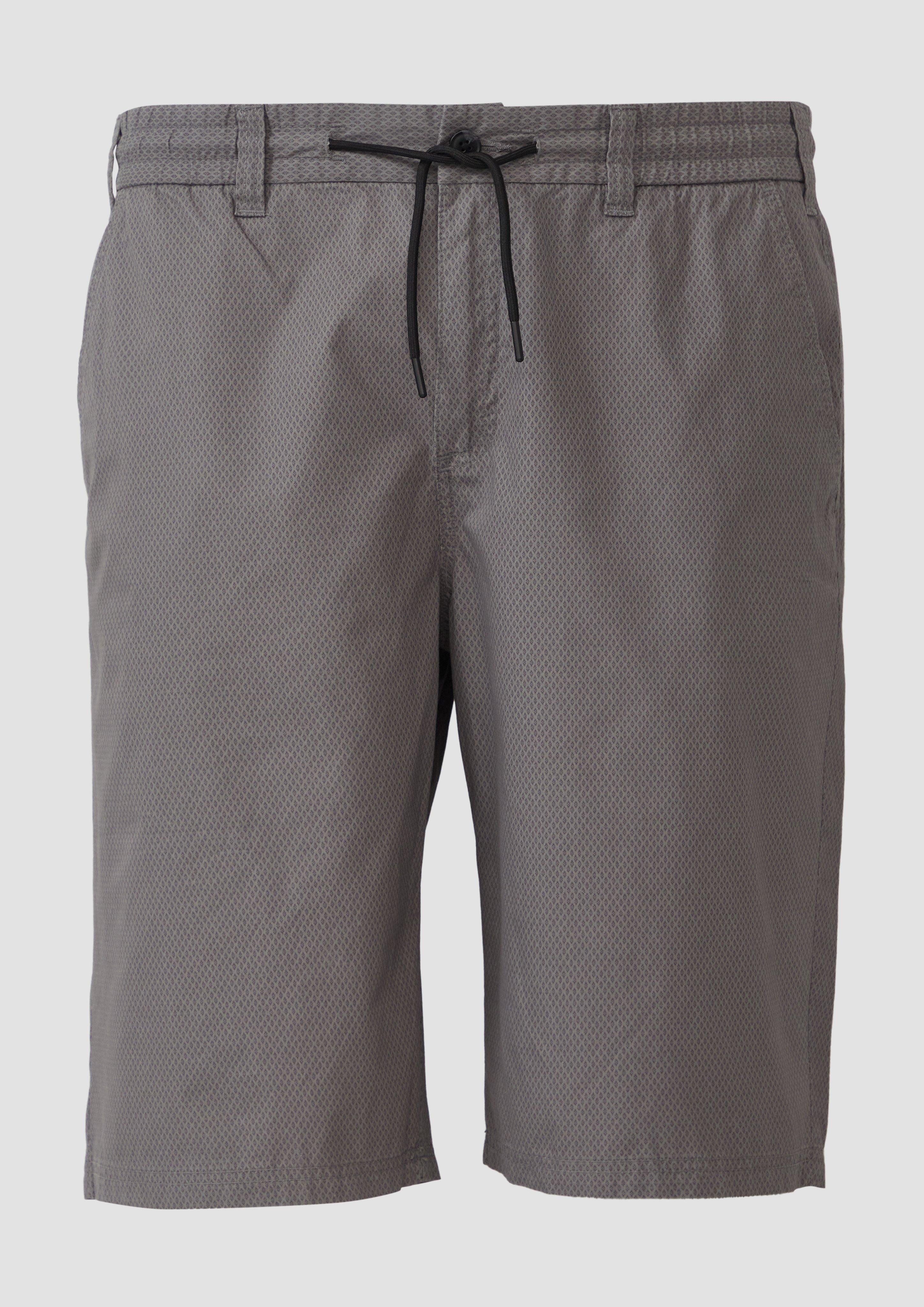 s.Oliver - Relaxed-Fit-Bermuda mit Minimalmuster und Elastikbund, Herren, grau