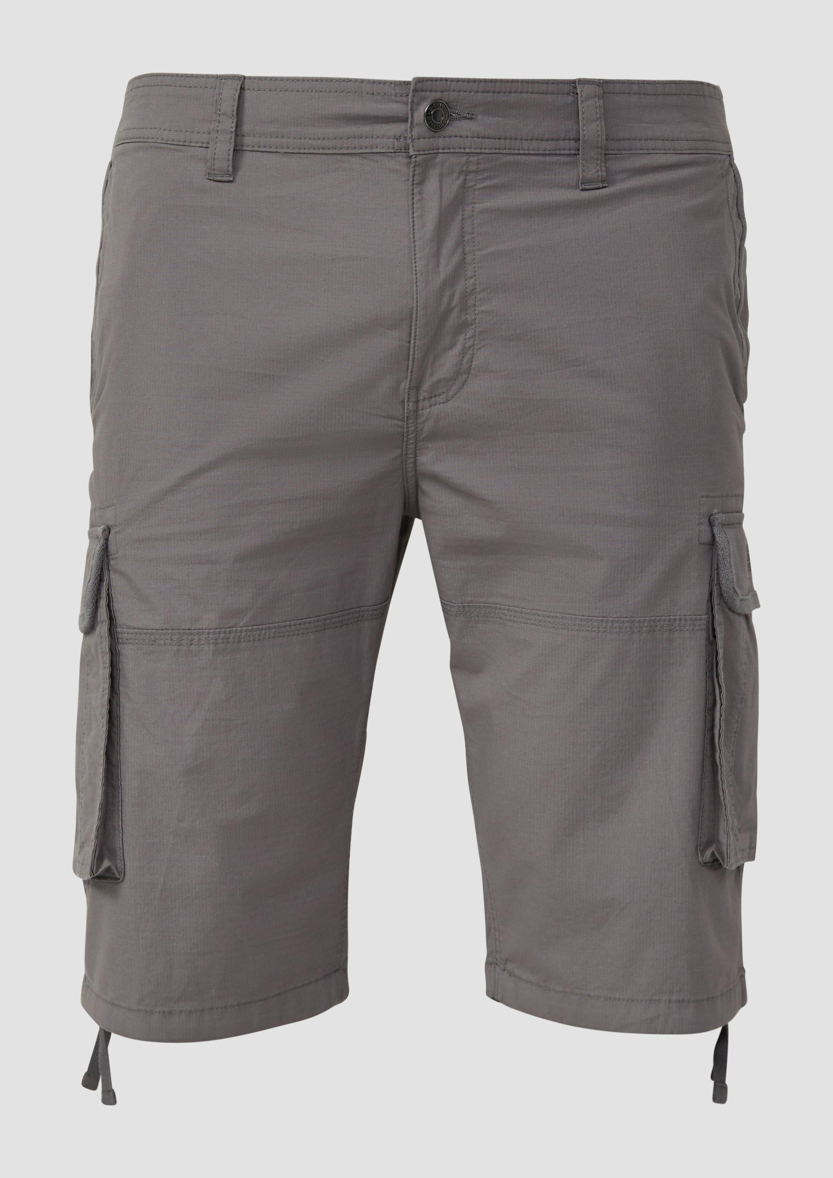 s.Oliver - File: Cargo-Bermuda im Relaxed Fit mit Ripstop-Struktur, Herren, grau