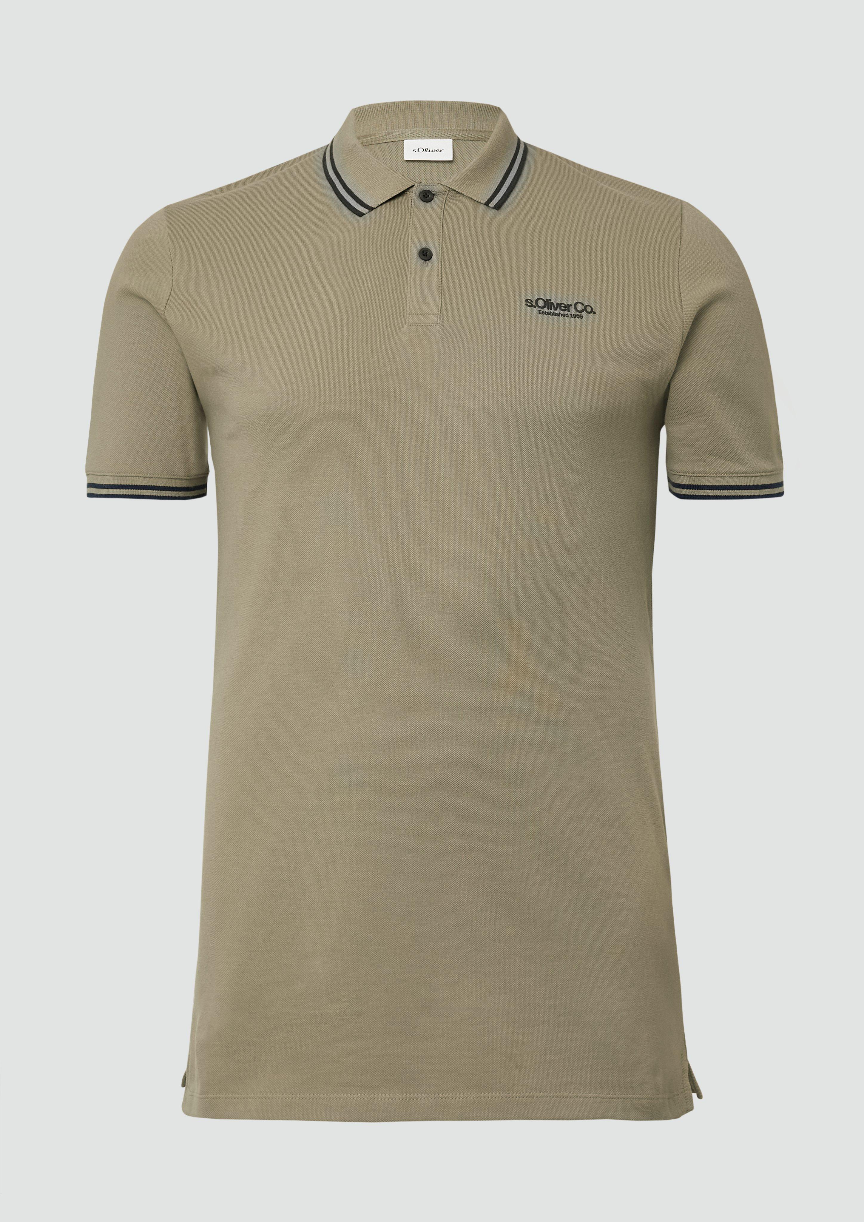 s.Oliver - Piqué-Poloshirt mit Kontrastdetails und Logo, Herren, Grün