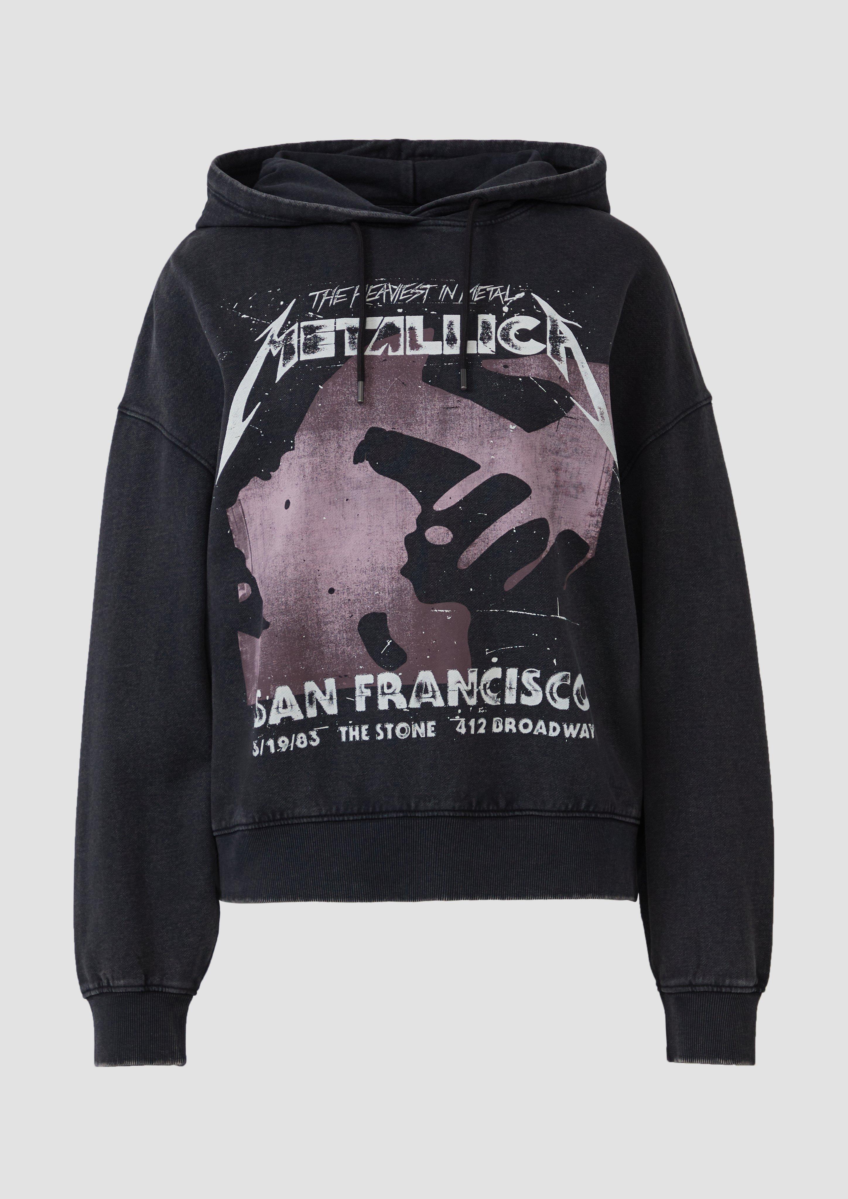 QS - Metallica® Band-Sweatshirt mit Wascheffekt, Damen, schwarz