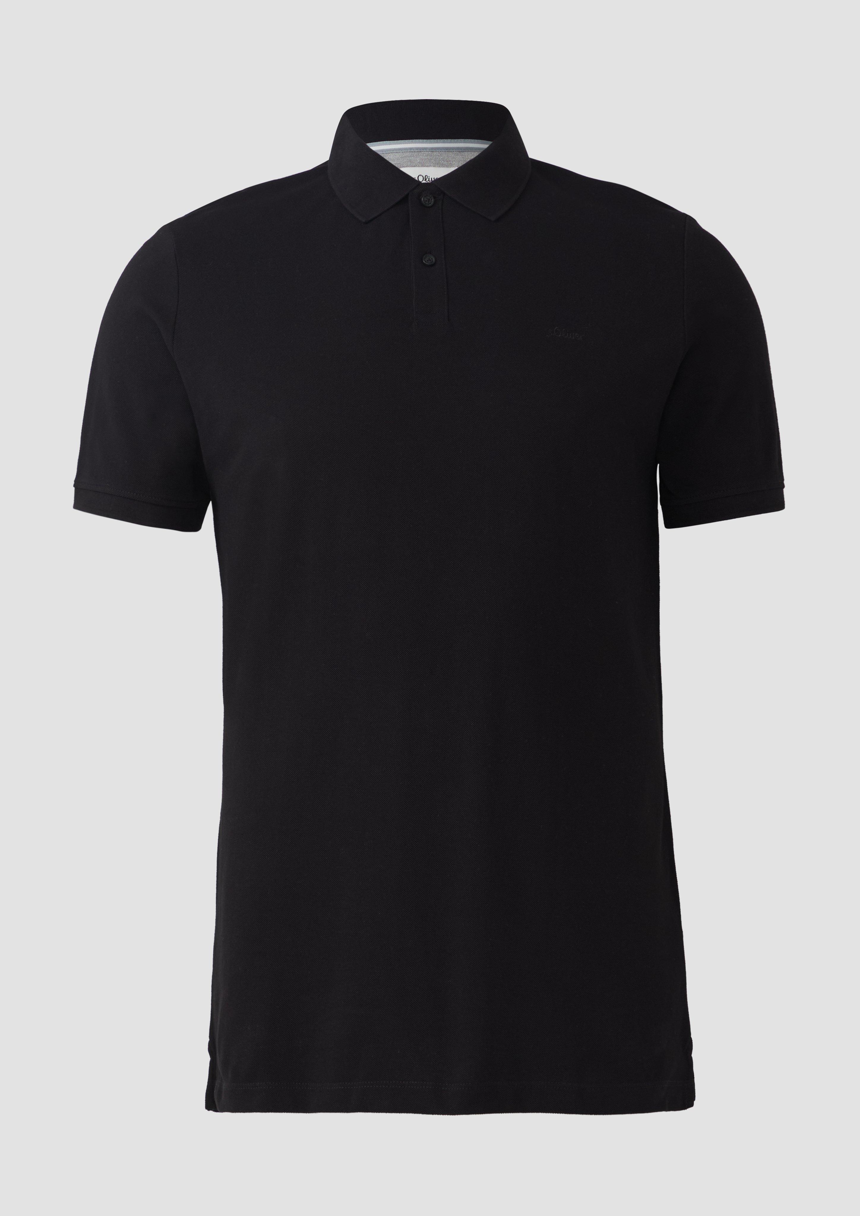 s.Oliver - Poloshirt aus Baumwollpiqué, Herren, schwarz