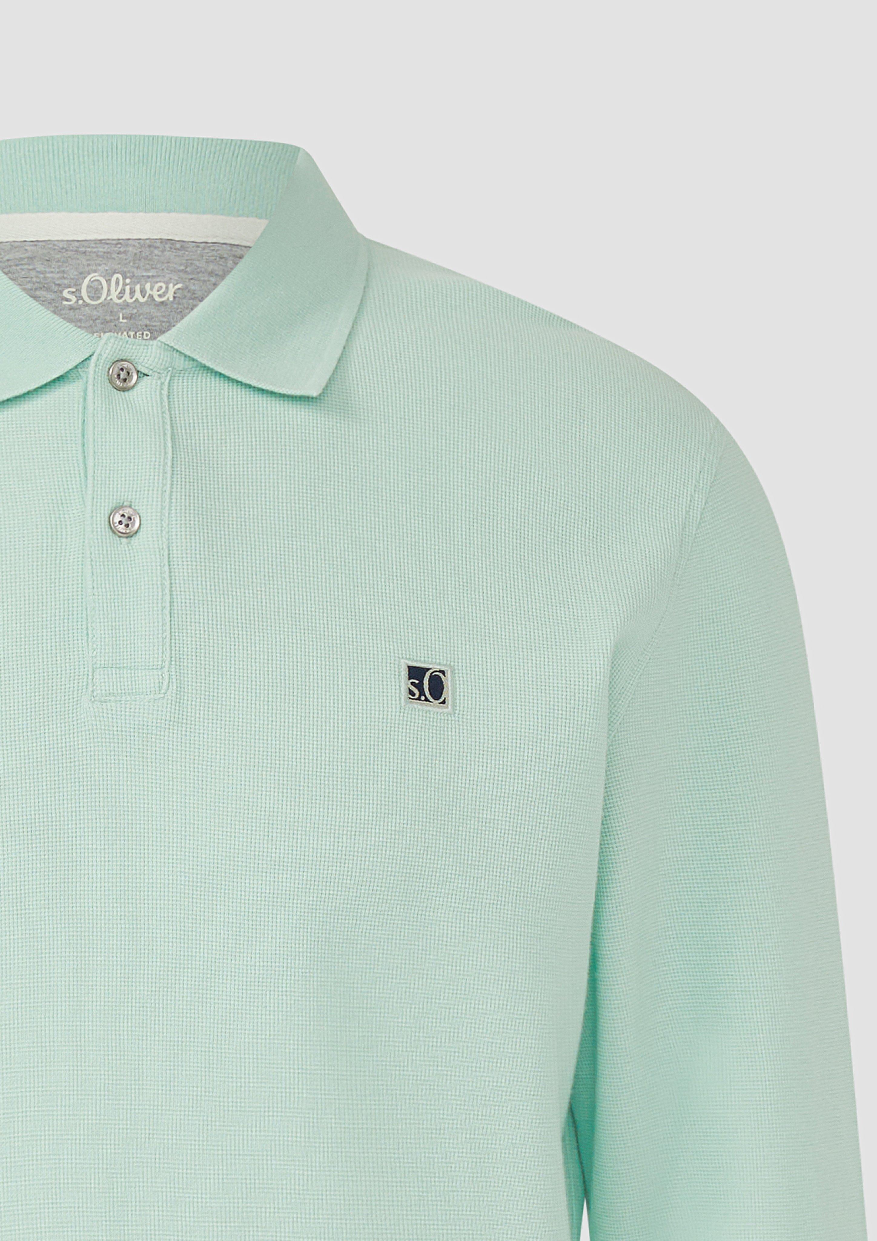 S.Oliver Long-sleeved Sweatshirt Made Of Modal Blend In A Relaxed Fit With Stand Up Collar Blue 2172715 5924