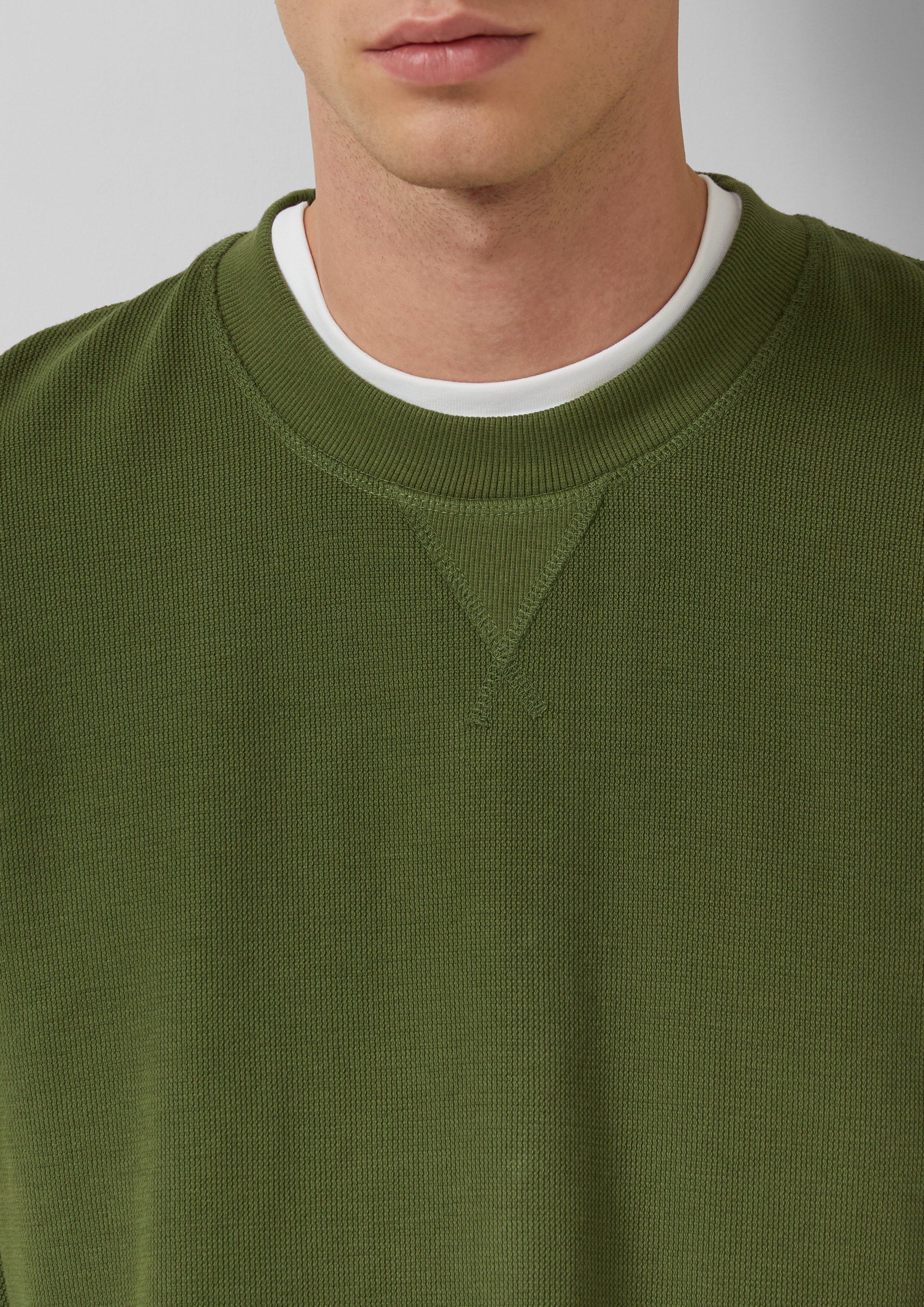 Thumbnail - Strukturiertes Sweatshirt mit Rippbündchen