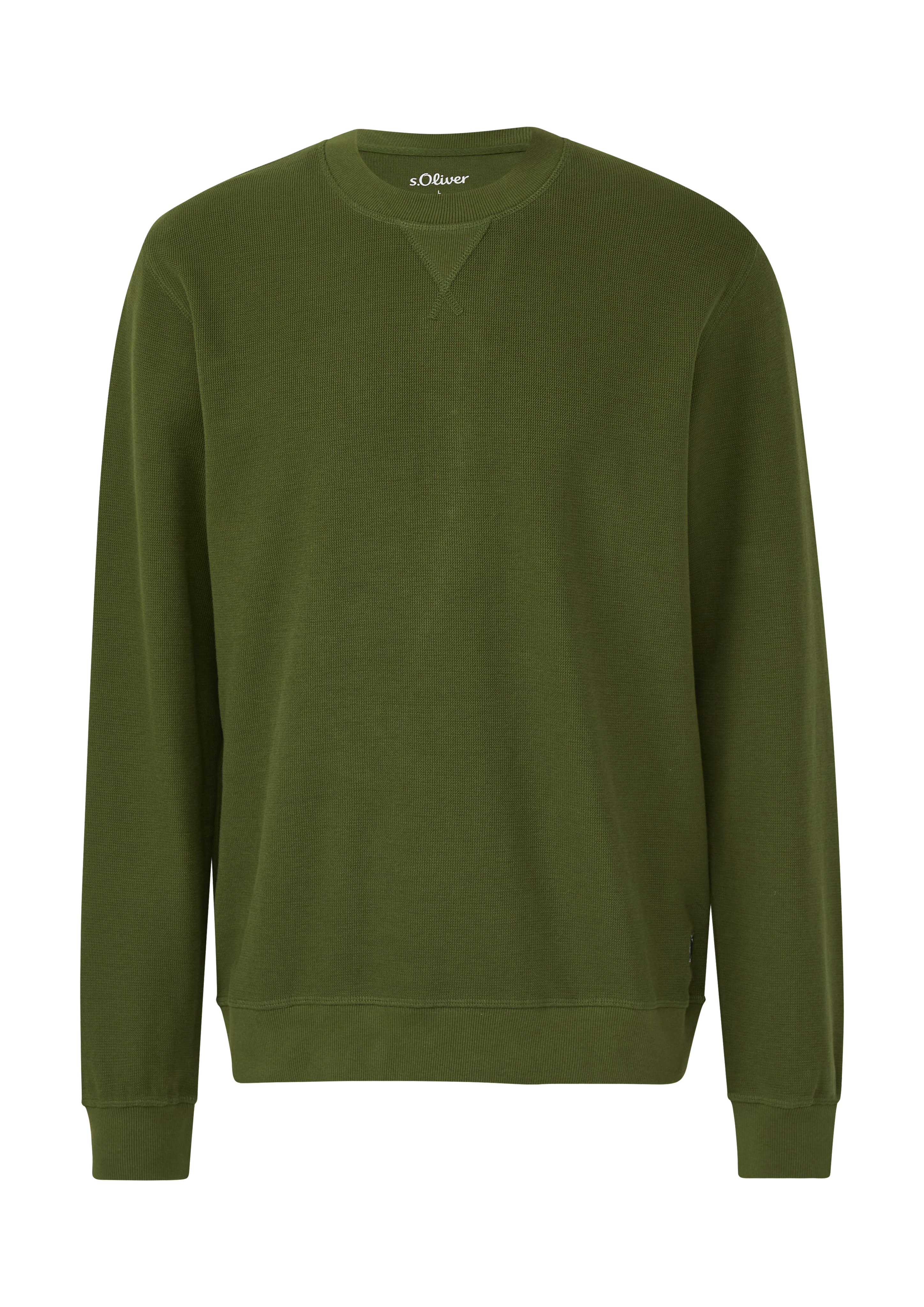 Gestructureerd sweatshirt met geribde boorden
