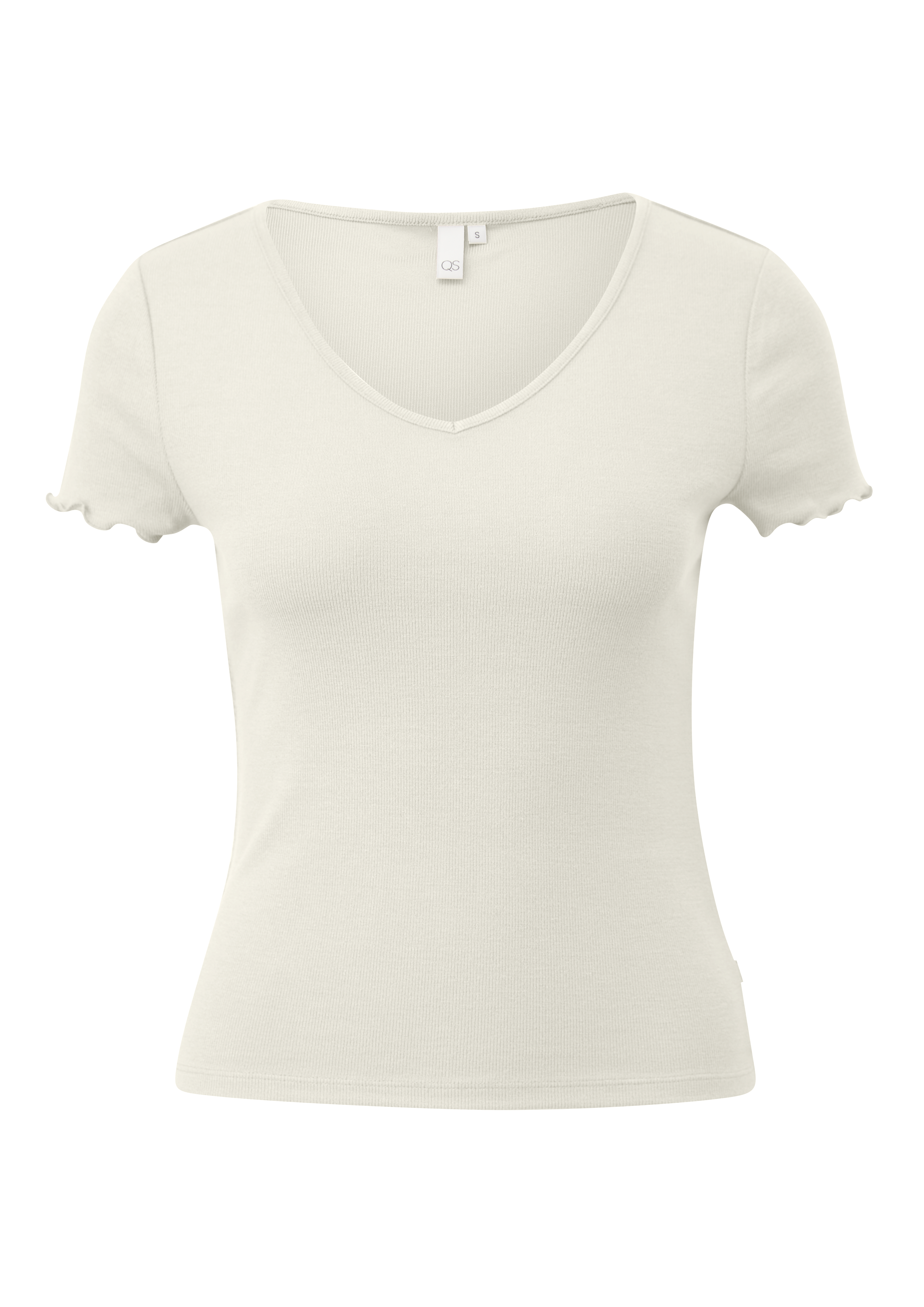 Slim-fit T-shirt van geribde stof