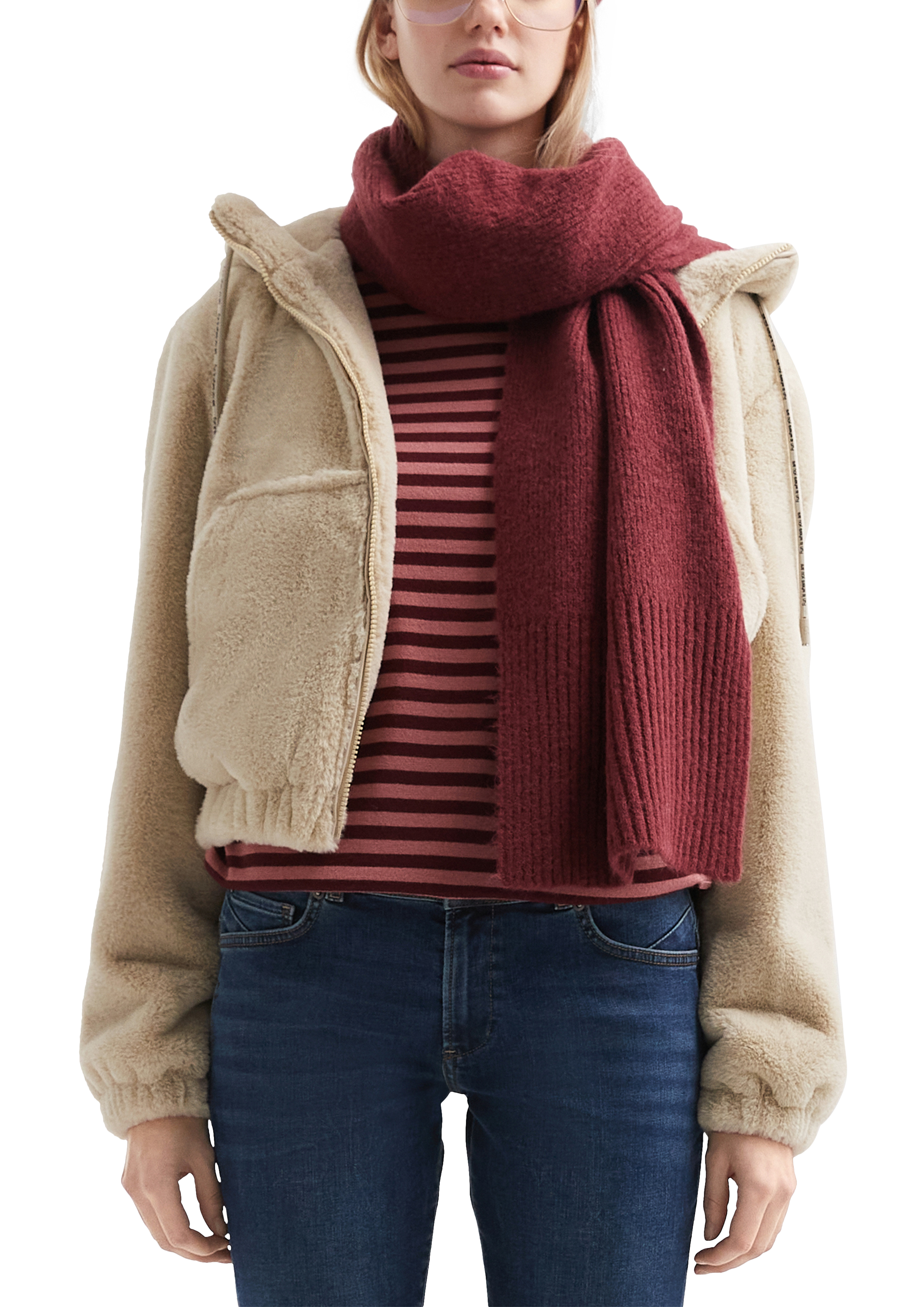 Fluffy faux fur hooded jacket