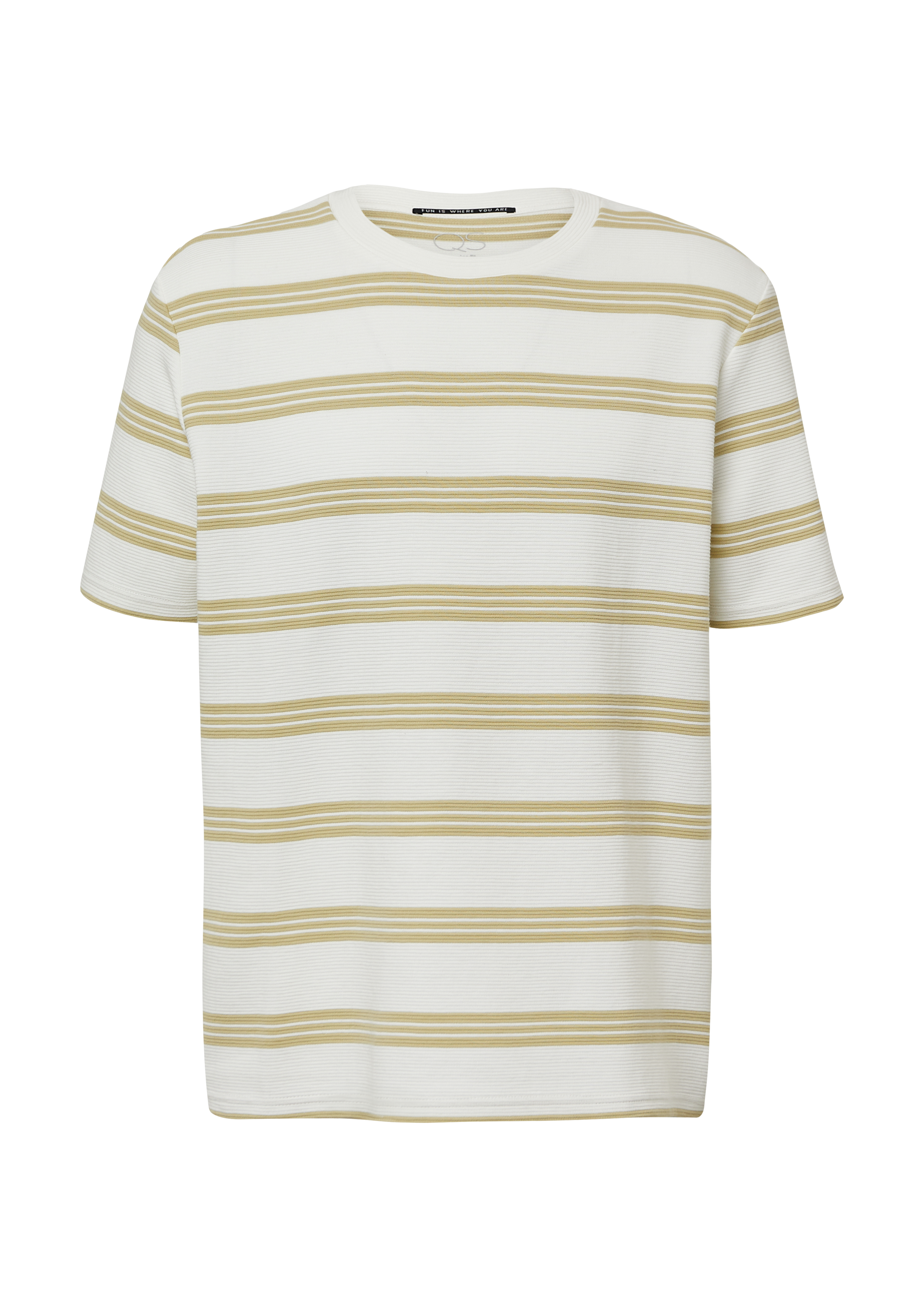 Qs Strukturiertes Jersey-T-Shirt Mit Streifen