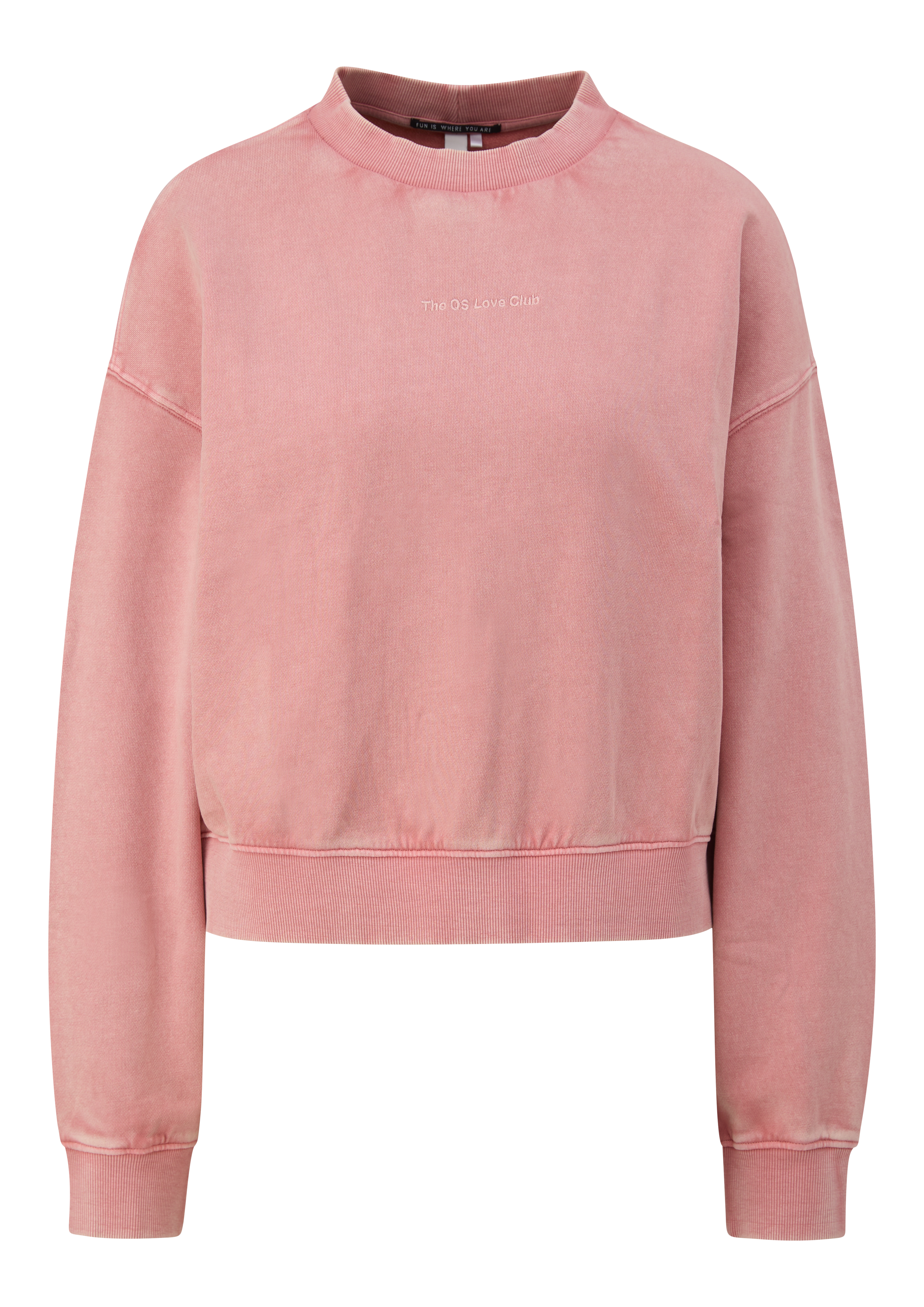 Gewaschenes Sweatshirt mit kleiner Stickerei