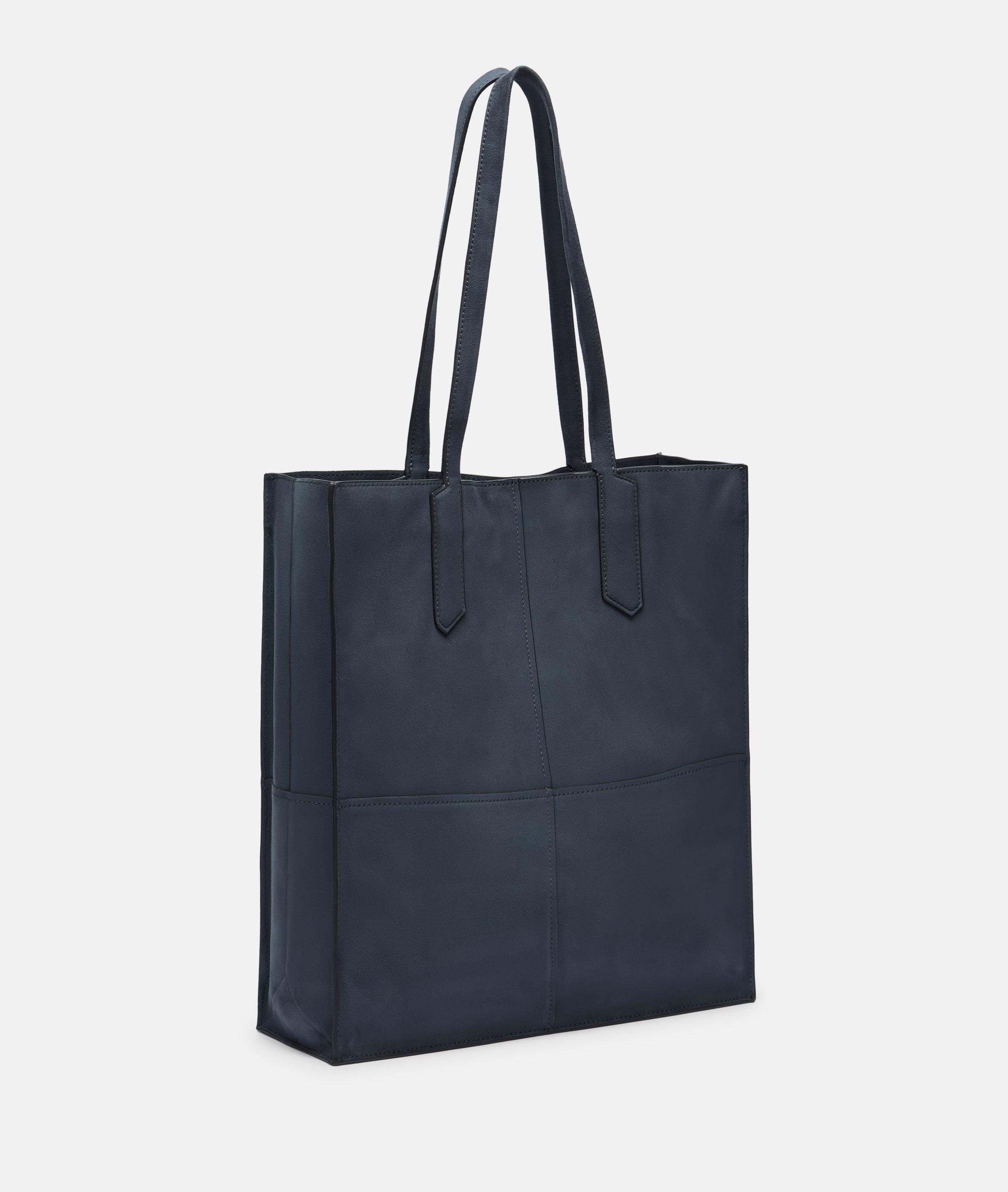 Amy Tote L in blau, rot & beige