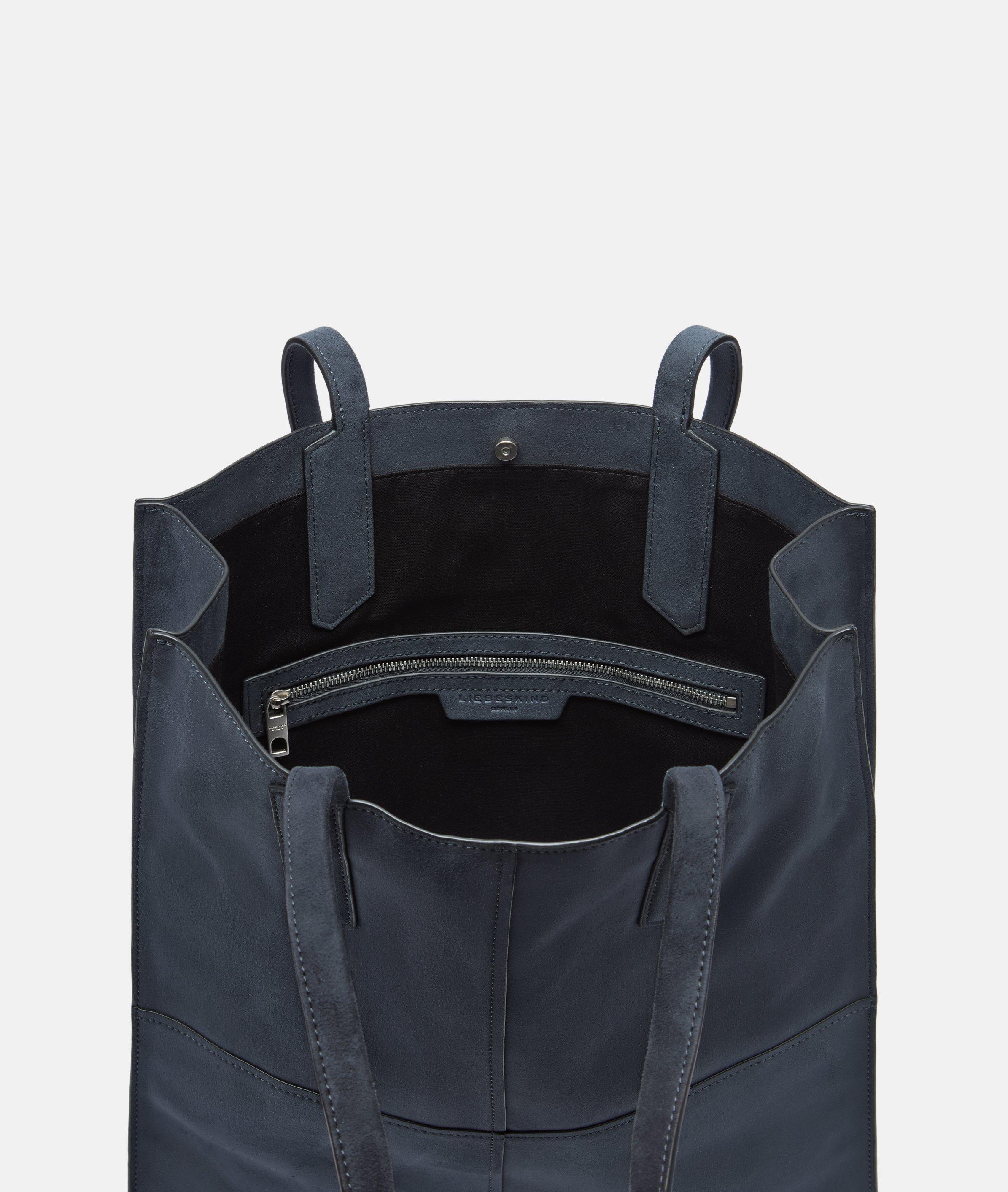 Amy Tote L in blau, rot & beige