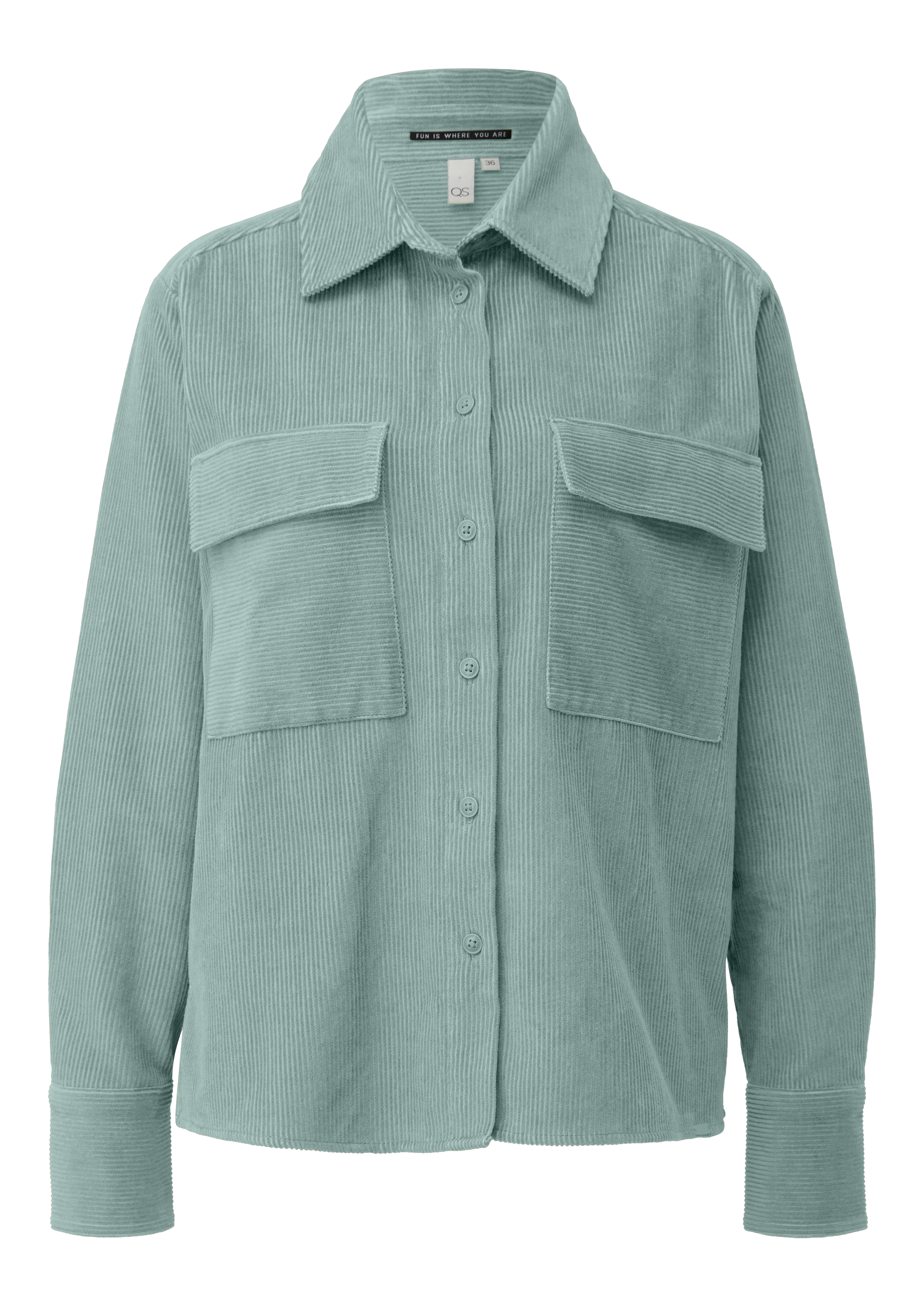 Cord-Overshirt mit Brusttaschen