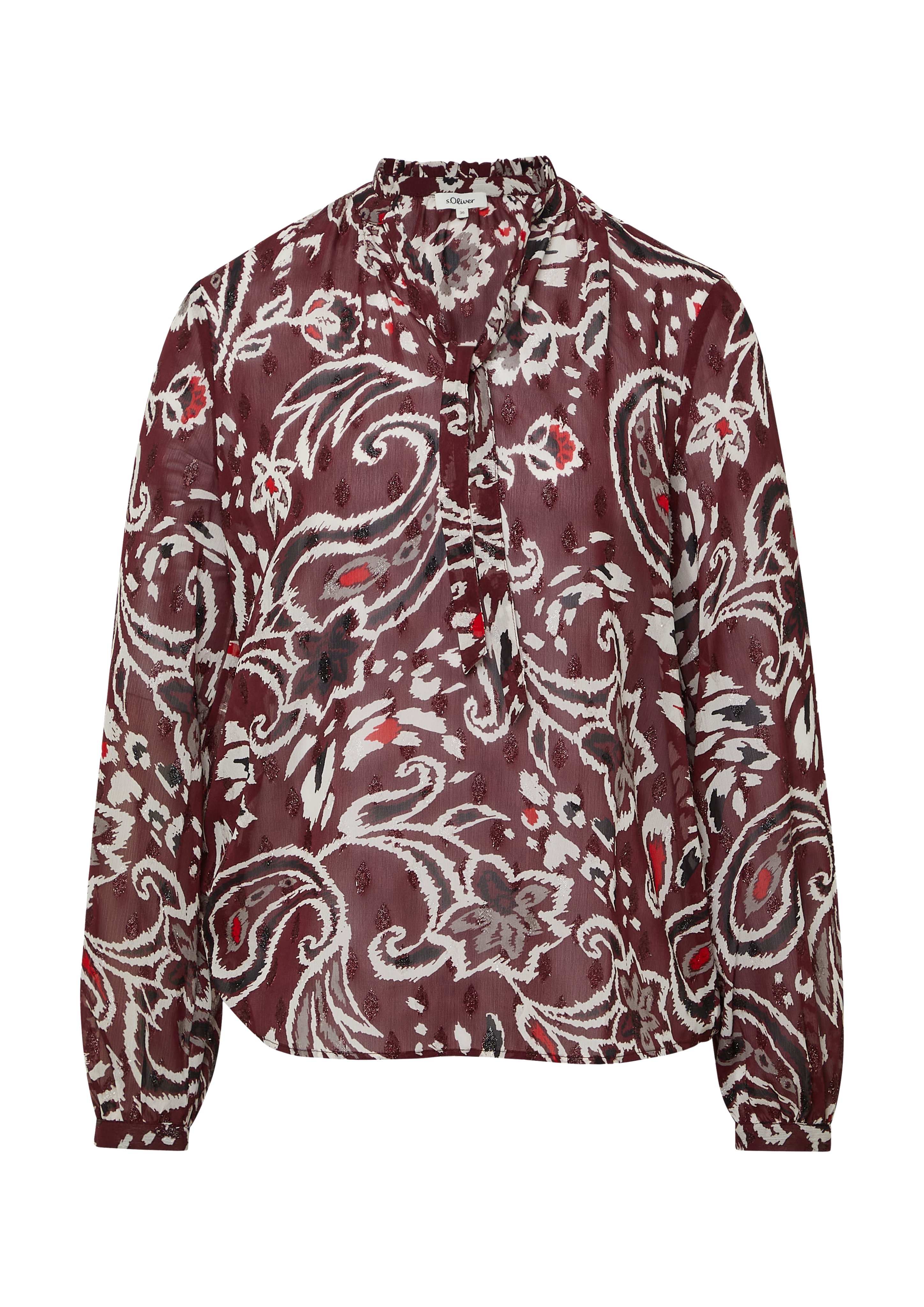 s.Oliver Semitransparente Chiffon-Bluse Mit All-over-Print