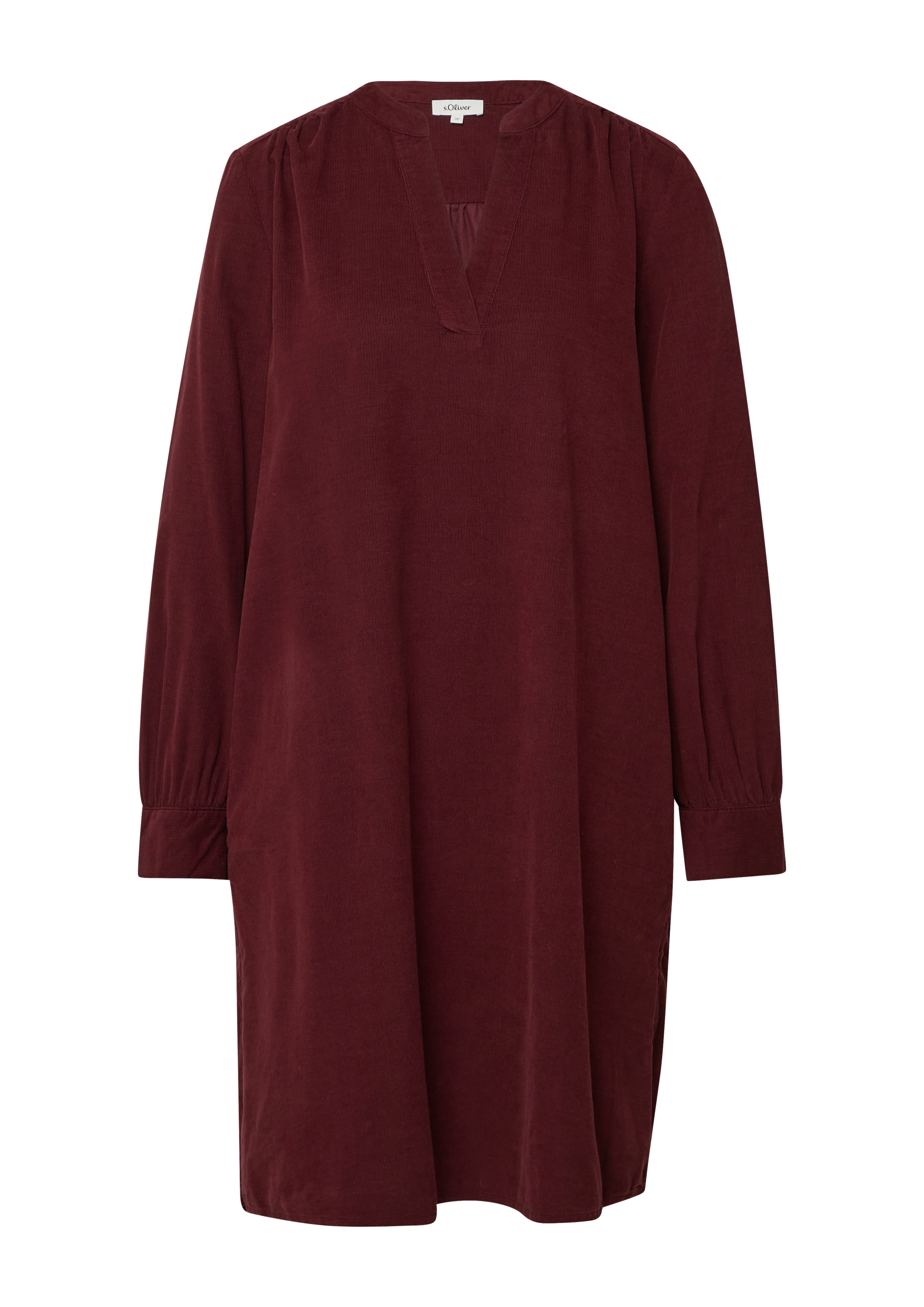 Feincord-Kleid mit seitlichen Eingrifftaschen