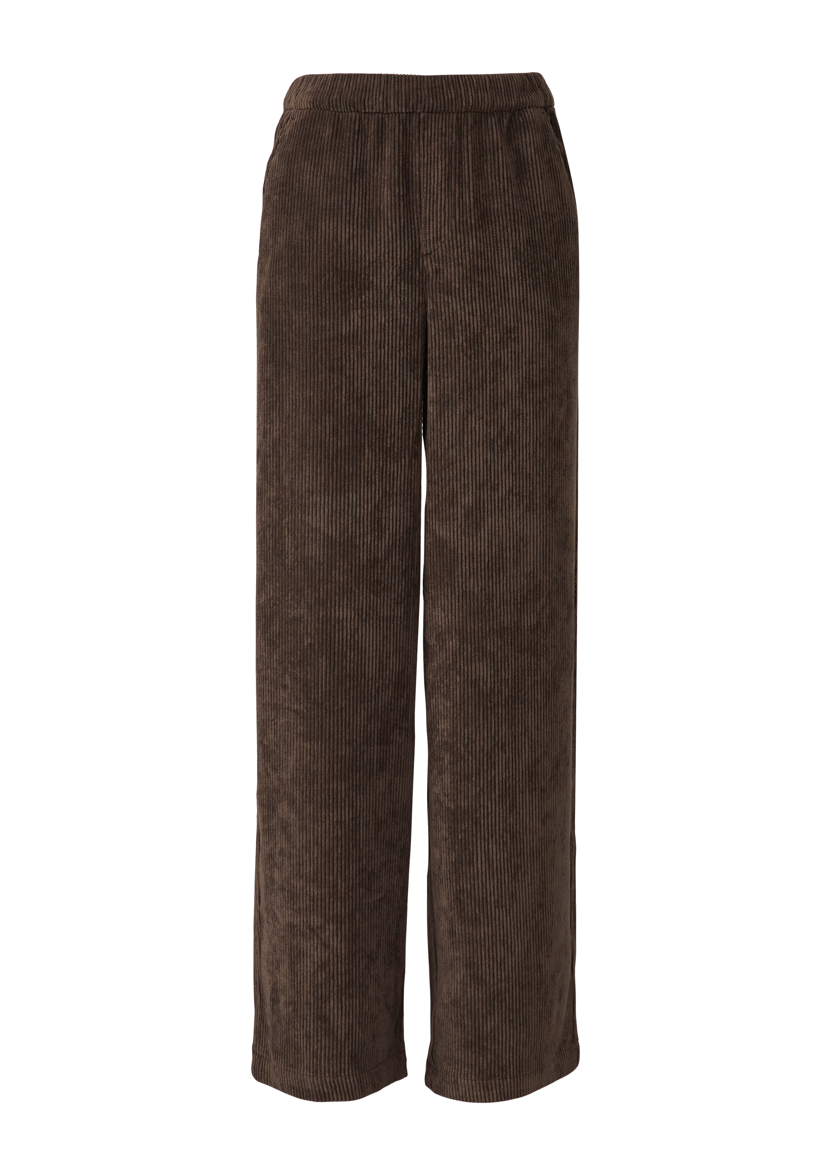 Corduroy broek met elastische tailleband en wijde pijpen