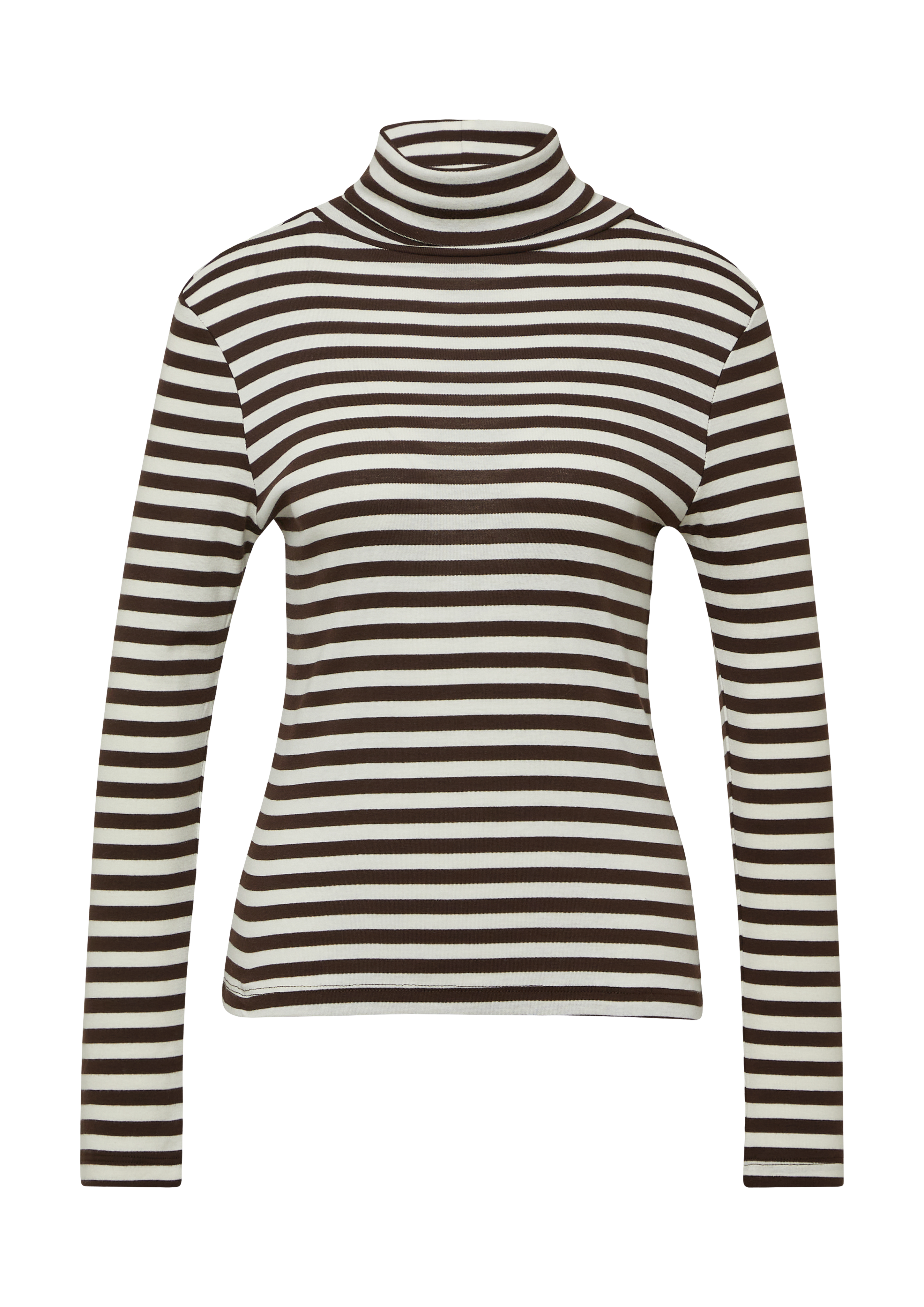Striped long sleeve in slim fit with turtleneck